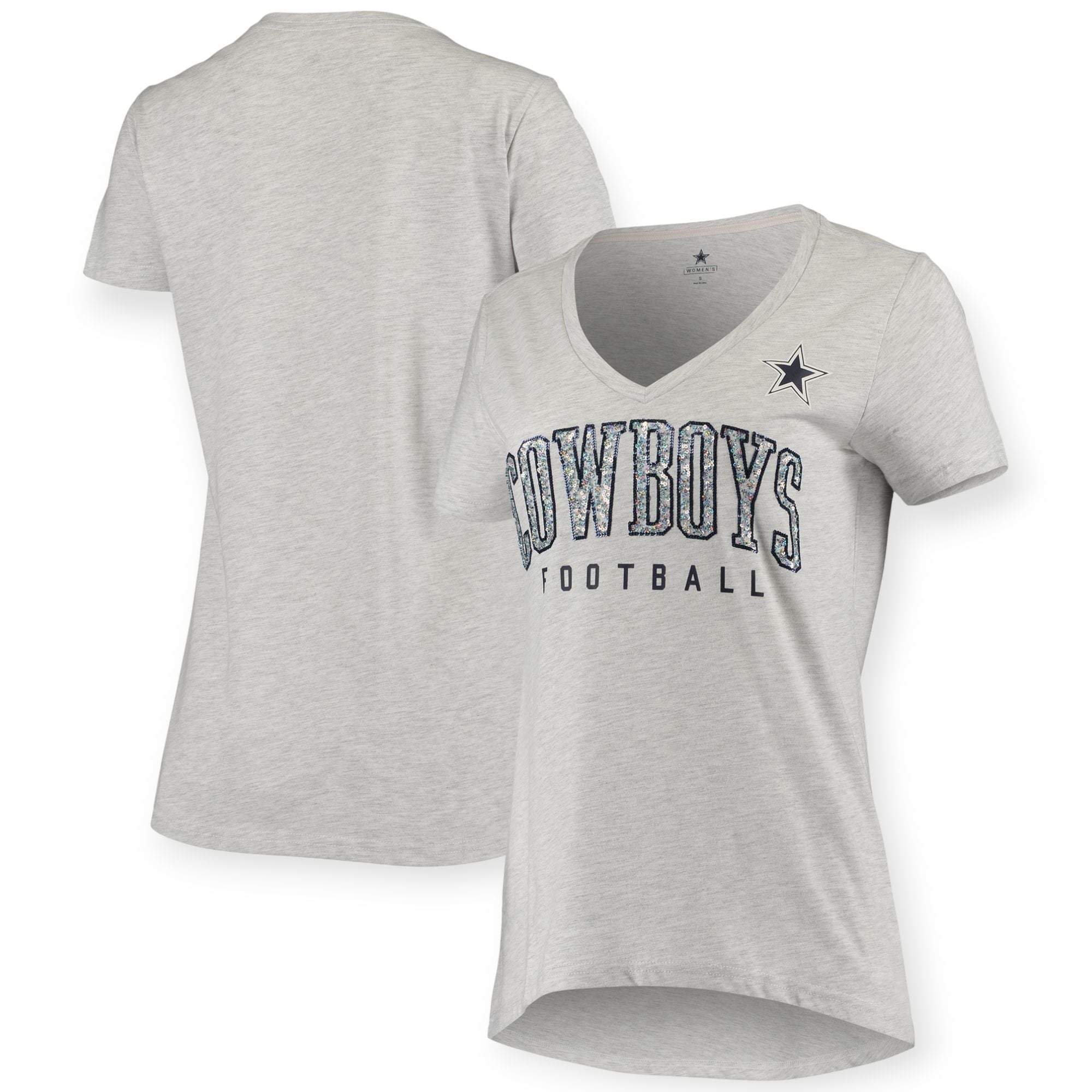 Dallas Cowboys Women Kaia Tee (Silver Heather)-Nexus Clothing