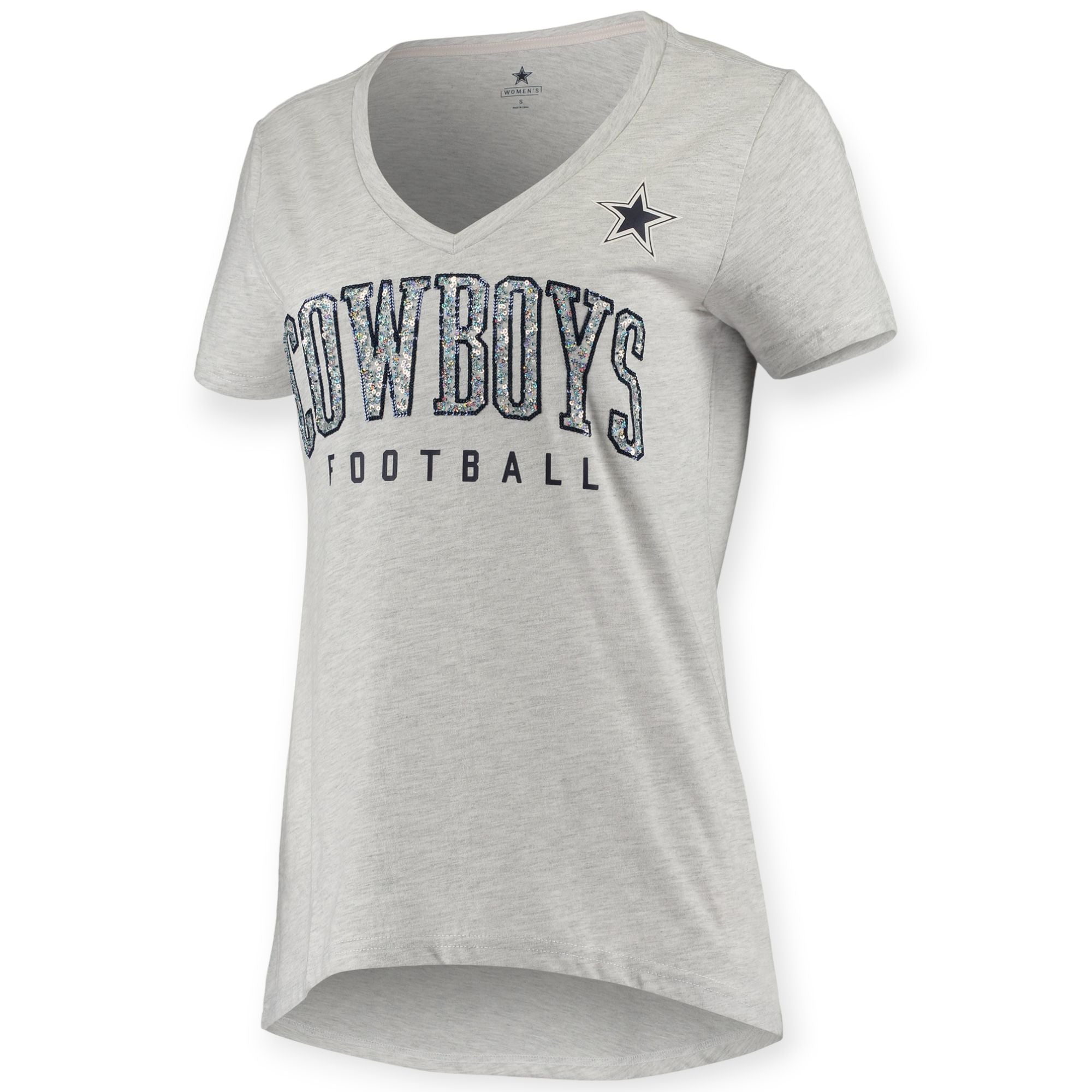 Dallas Cowboys Women Kaia Tee (Silver Heather)-Silver Heather-Medium-Nexus Clothing