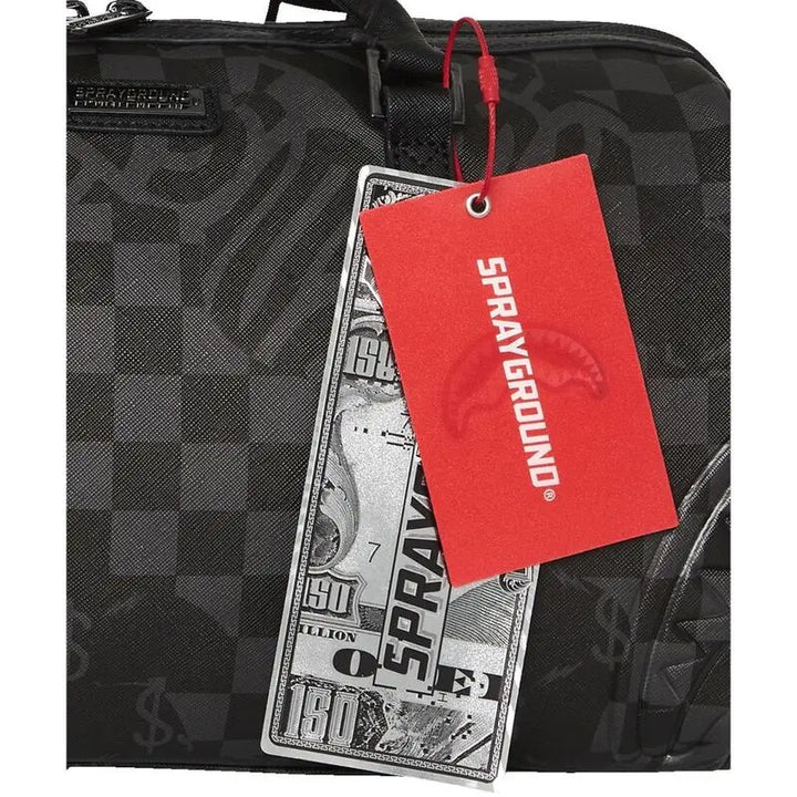 SprayGround Men 3AM Check Mini Duffle Spring 2025 Mini Duffel (Black Charcoal)