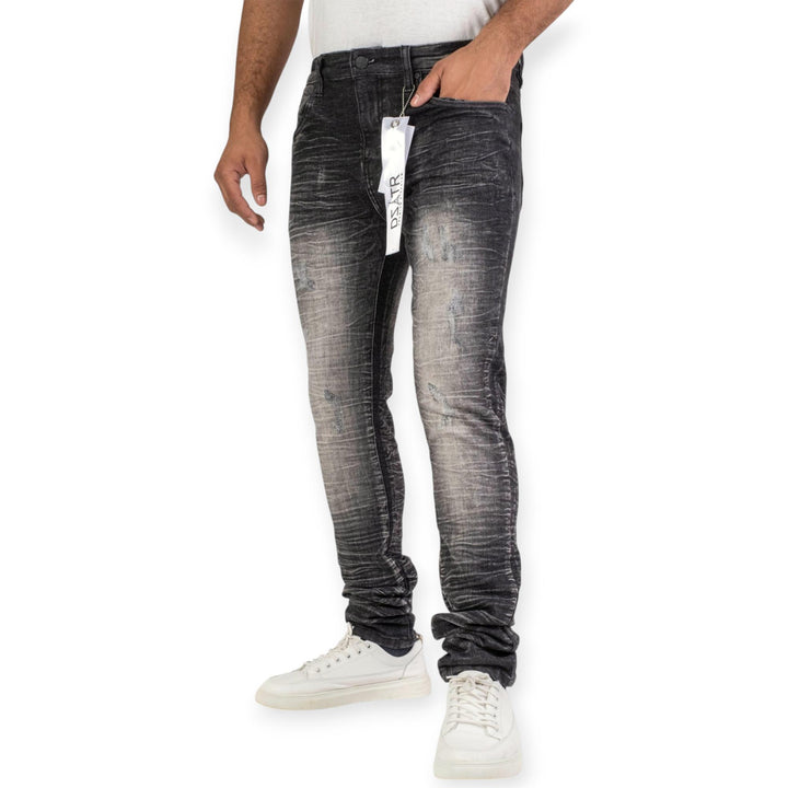 Premium Disaster Men Super Stretch Skinny Denim (Black Rope)
