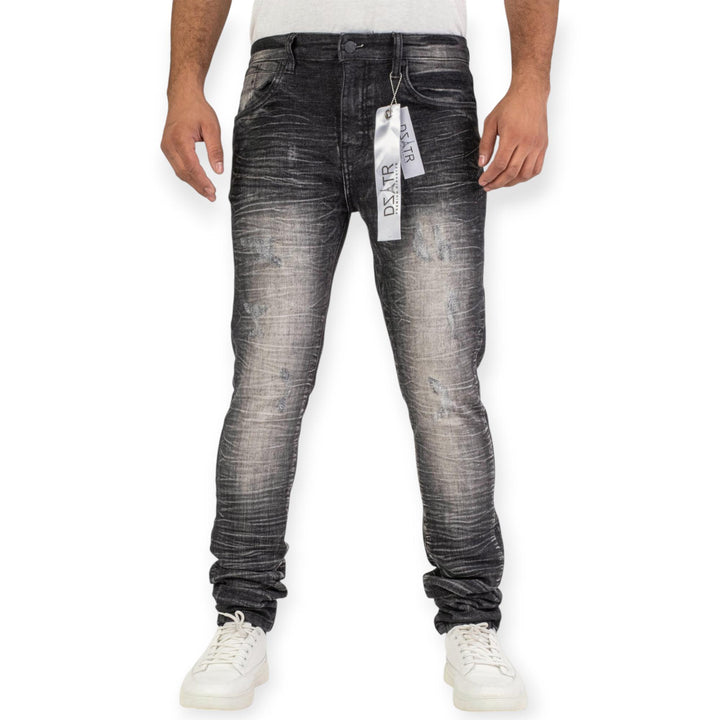 Premium Disaster Men Super Stretch Skinny Denim (Black Rope)