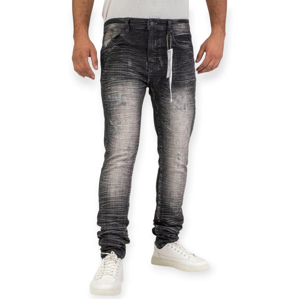 Premium Disaster Men Super Stretch Skinny Denim (Black Rope)