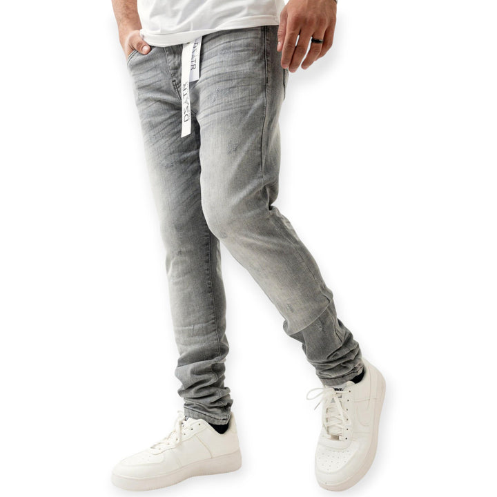 Premium Disaster Men Super Stretch Skinny Denim (Grey)