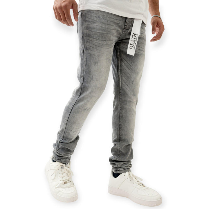 Premium Disaster Men Super Stretch Skinny Denim (Grey)