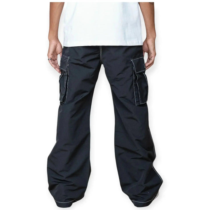 EPTM Men Campus Cargo Stacked Pants (Black)-Nexus Clothing