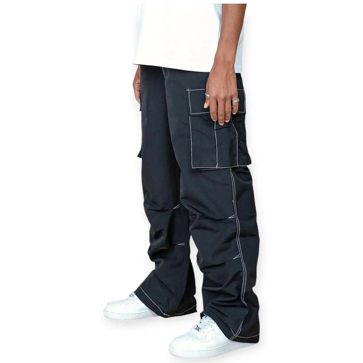 EPTM Men Campus Cargo Stacked Pants (Black)