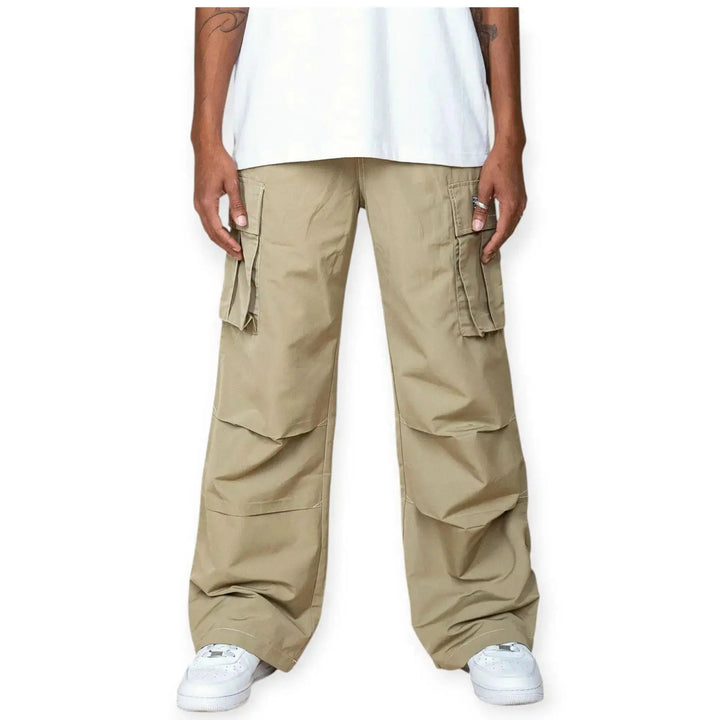 EPTM Men Campus Cargo Stacked Pants (Tan)-Tan-Small-Nexus Clothing