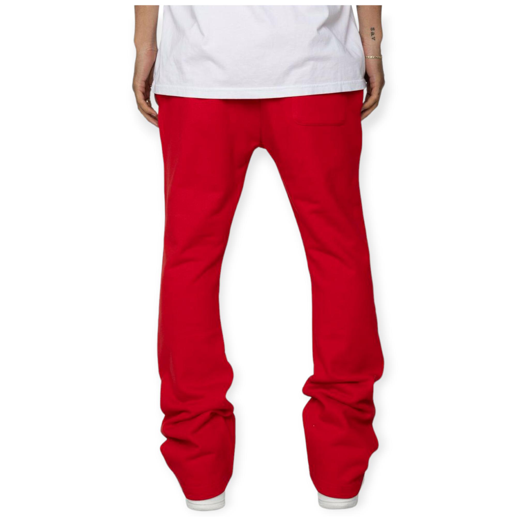 EPTM Men French Terry Flare Pants (Red)
