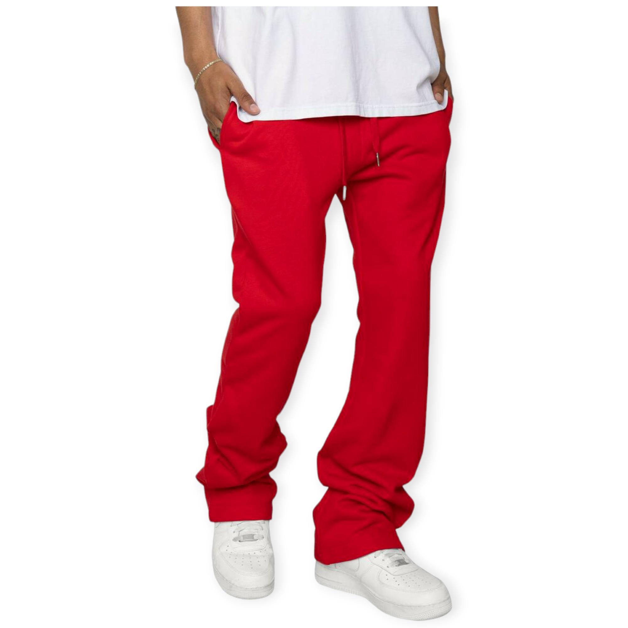 EPTM Men French Terry Flare Pants (Red)