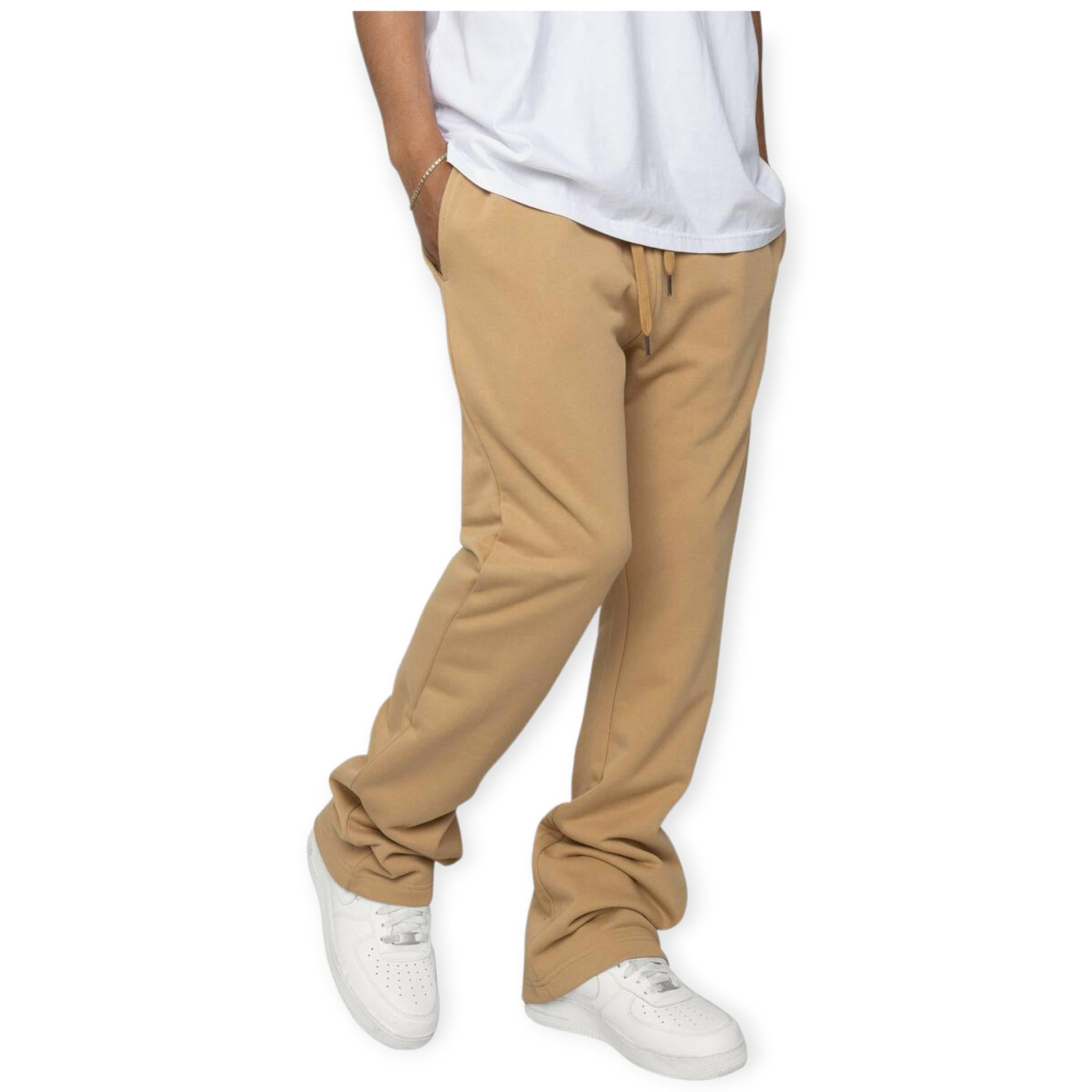 EPTM Men French Terry Flare Pants (Tan)