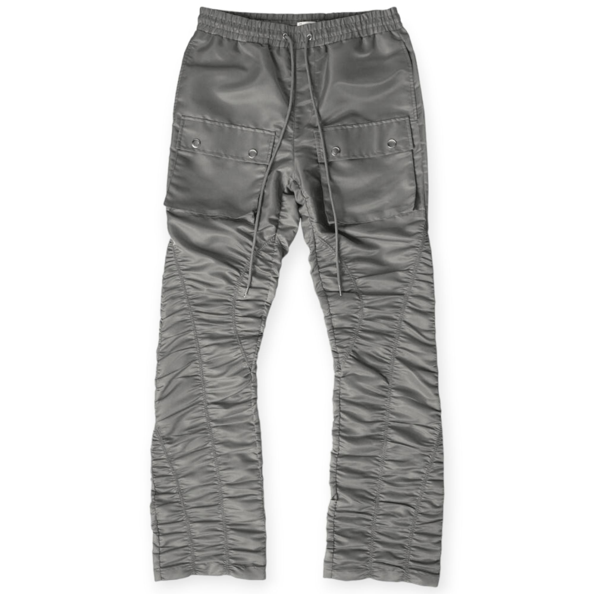 EPTM Men Ruched Flare Panst (Grey)-Nexus Clothing