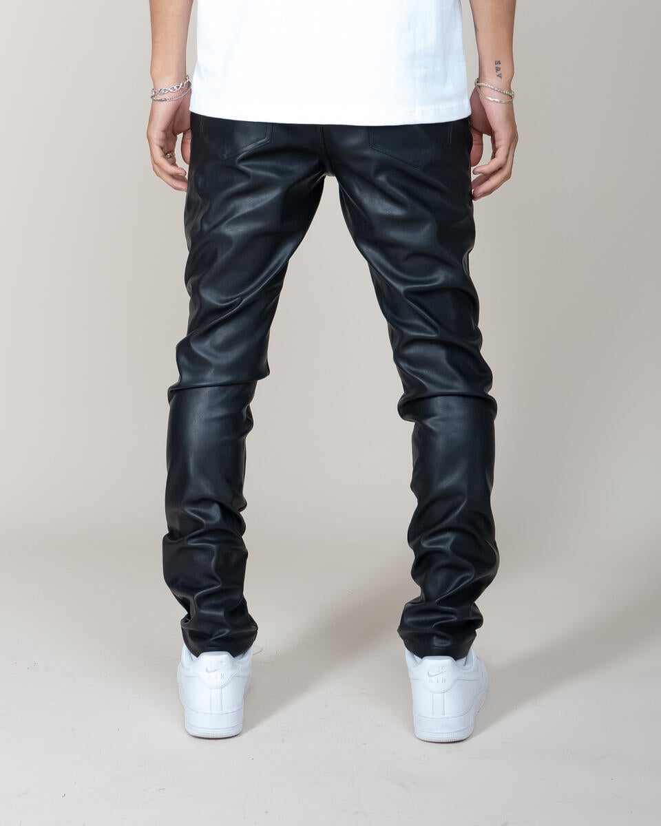 EPTM Unisex leather GOPACHI PANTS 2.0 (Black)-Nexus Clothing