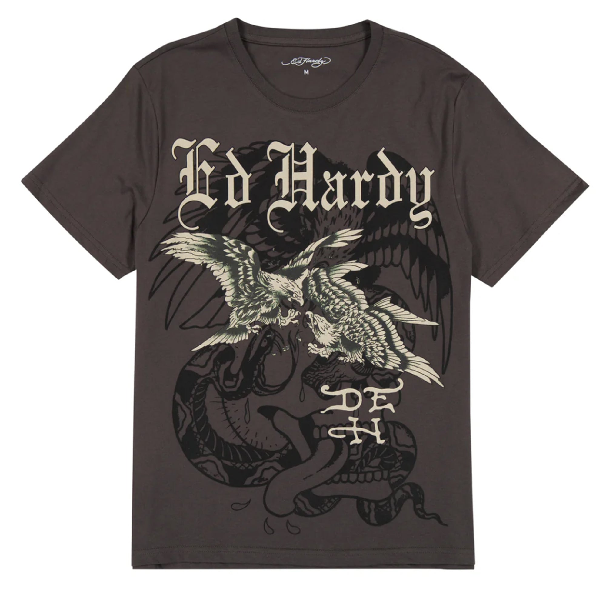 Ed Hardy Men Eagle Battle SS Tee (Charcoal)-Charcoal-Small-Nexus Clothing