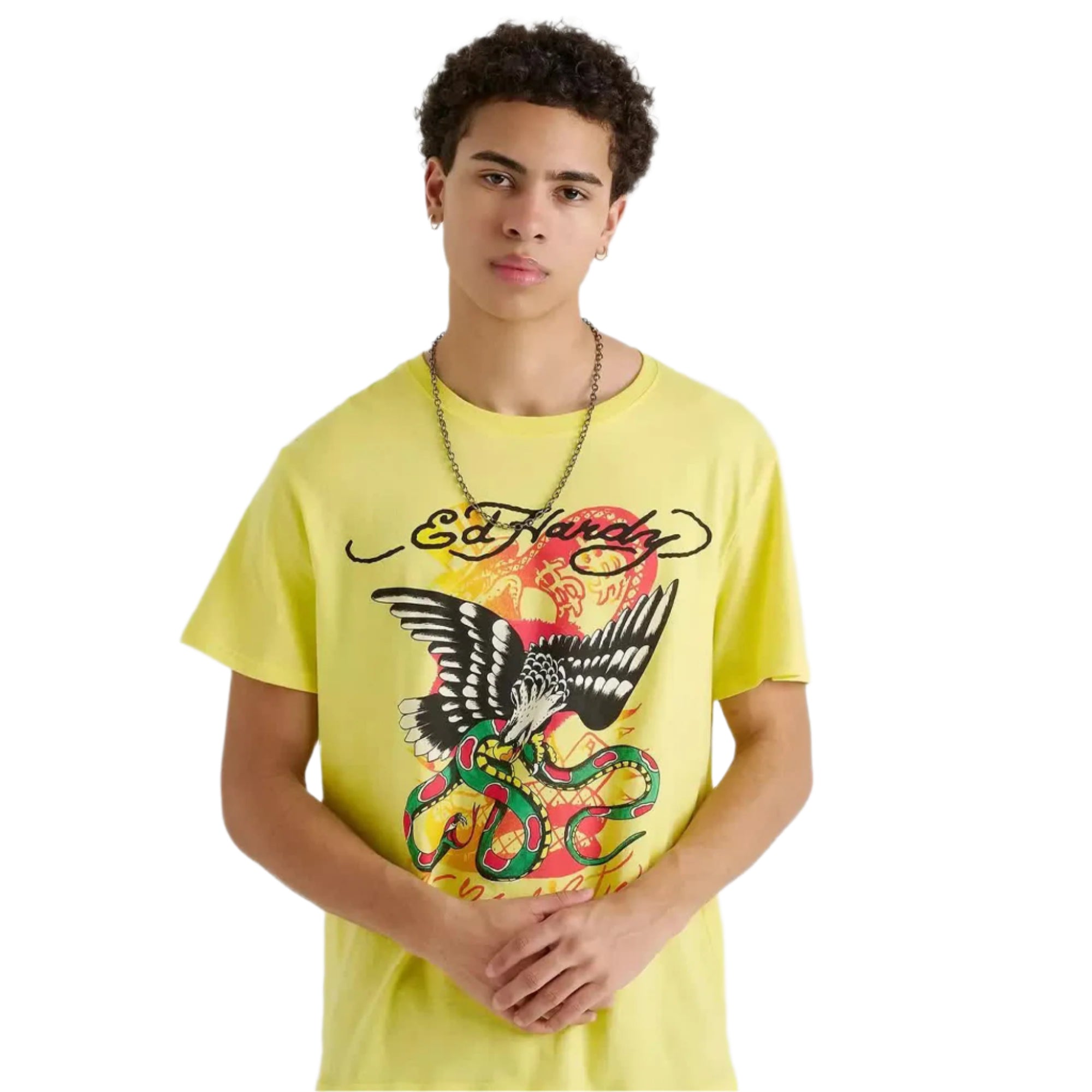 Ed Hardy Men Eagle Snake SS Tee (Lemon)