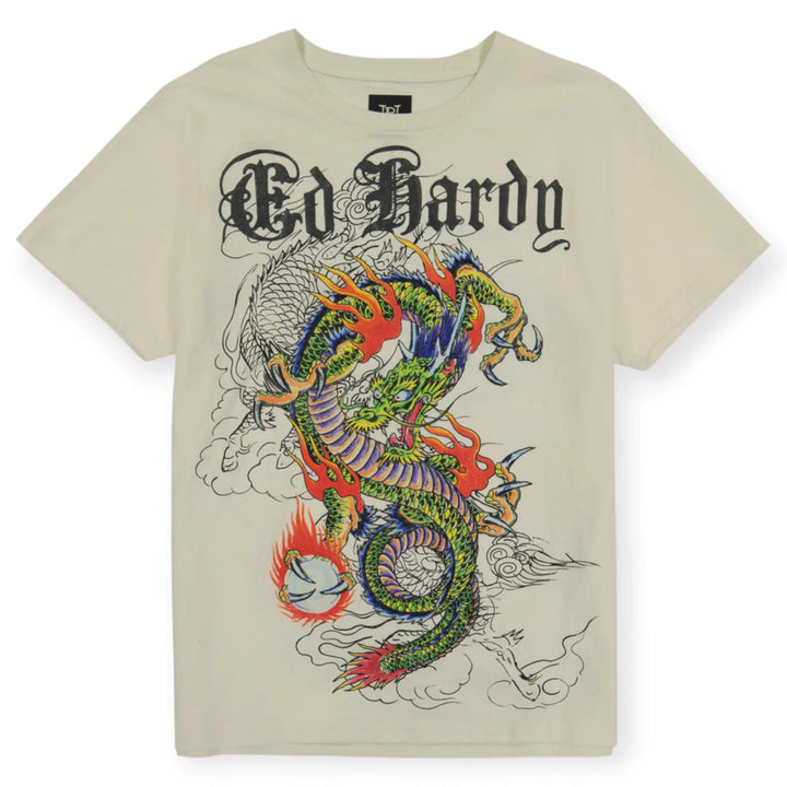 Ed Hardy Shirts Men Japan Dragon(Ivory)