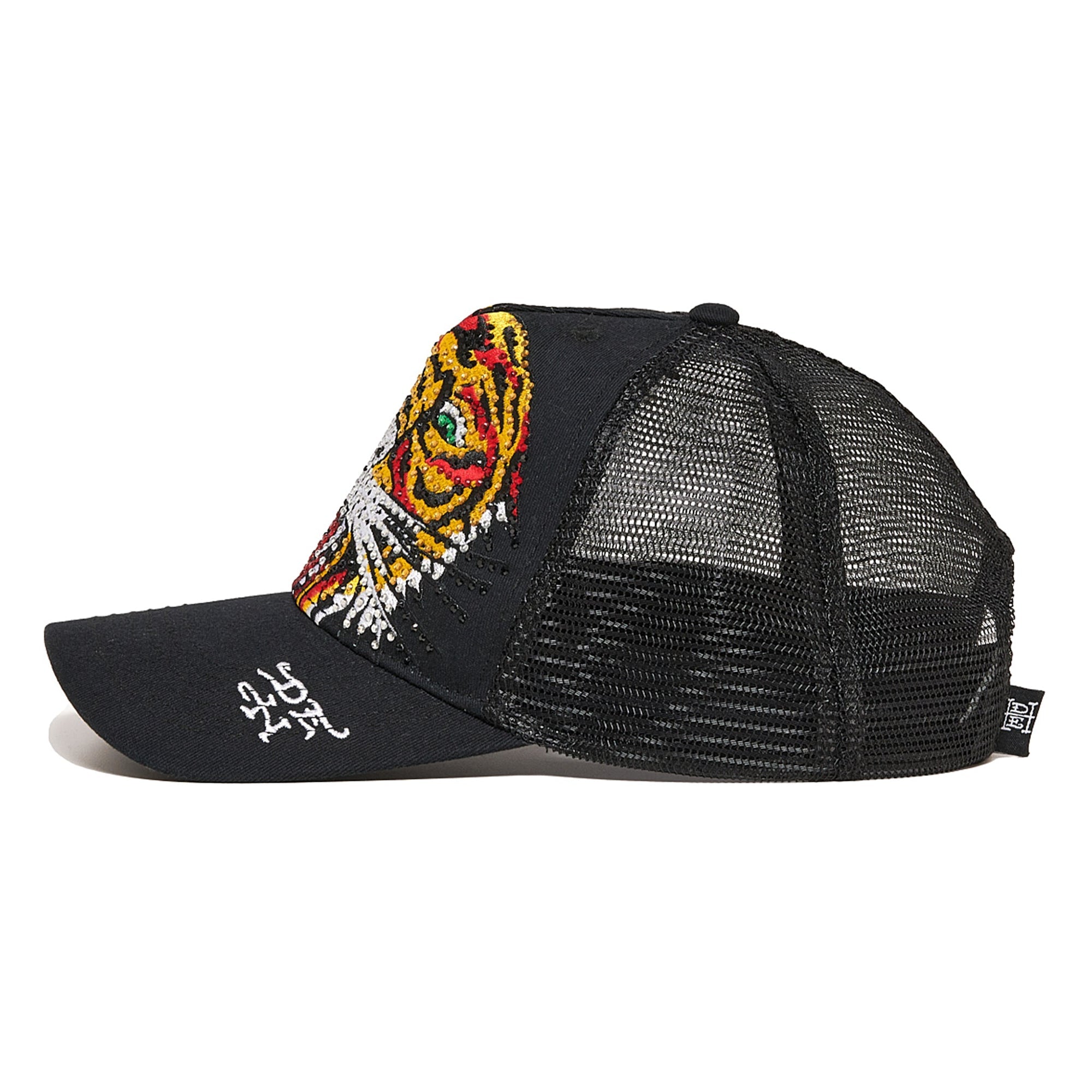 Ed Hardy Men Tiger Head Hat (Black)-Black-OneSize-Nexus Clothing