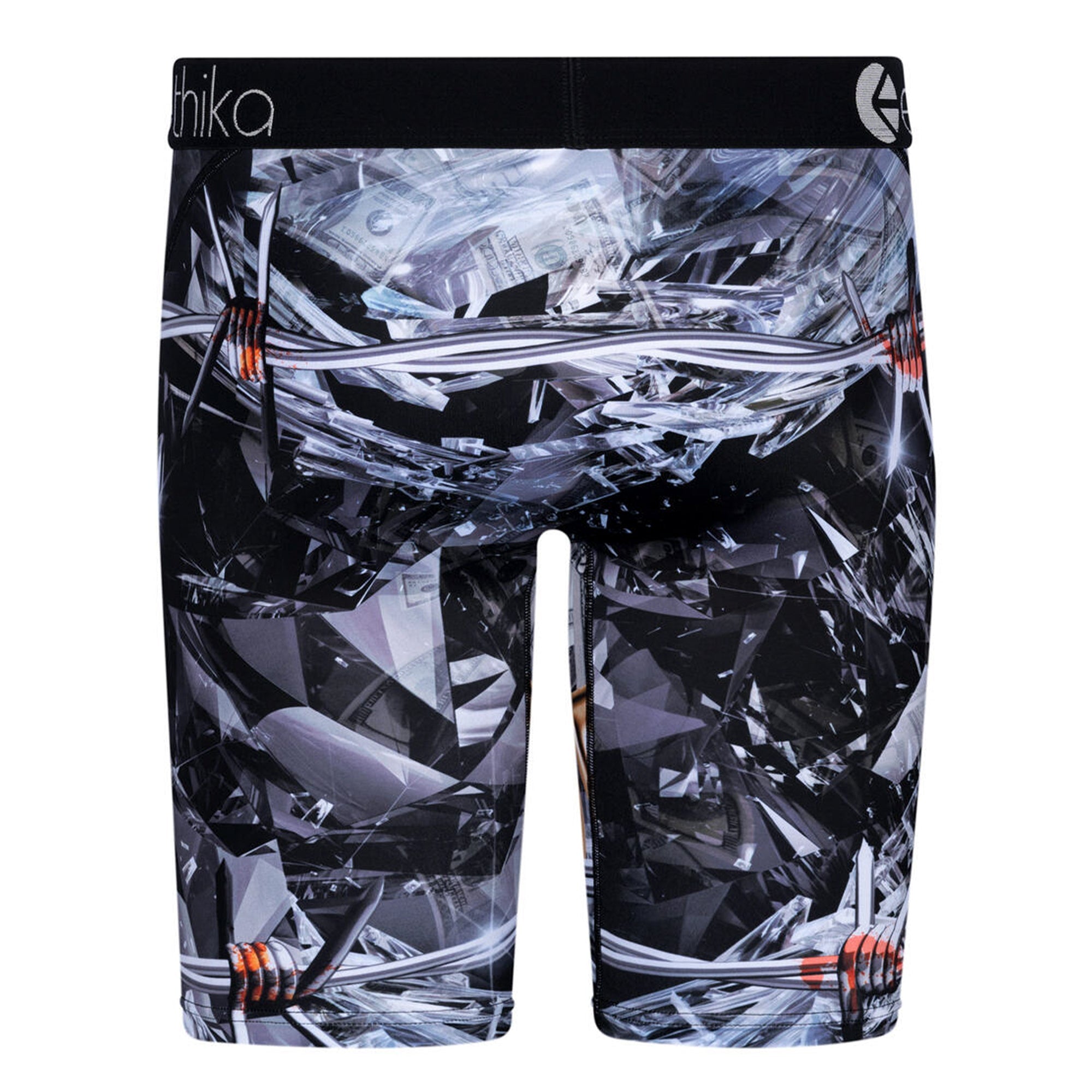 Ethika Men Cash Talks Boxer (Black Silver)-Nexus Clothing