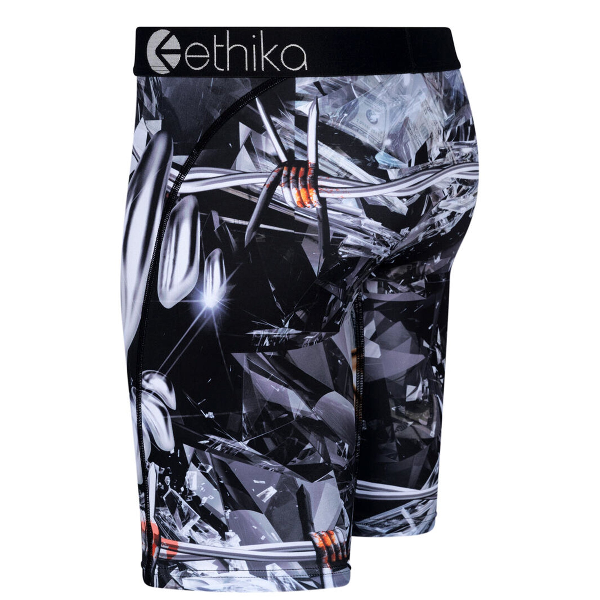 Ethika Men Cash Talks Boxer (Black Silver)-Nexus Clothing