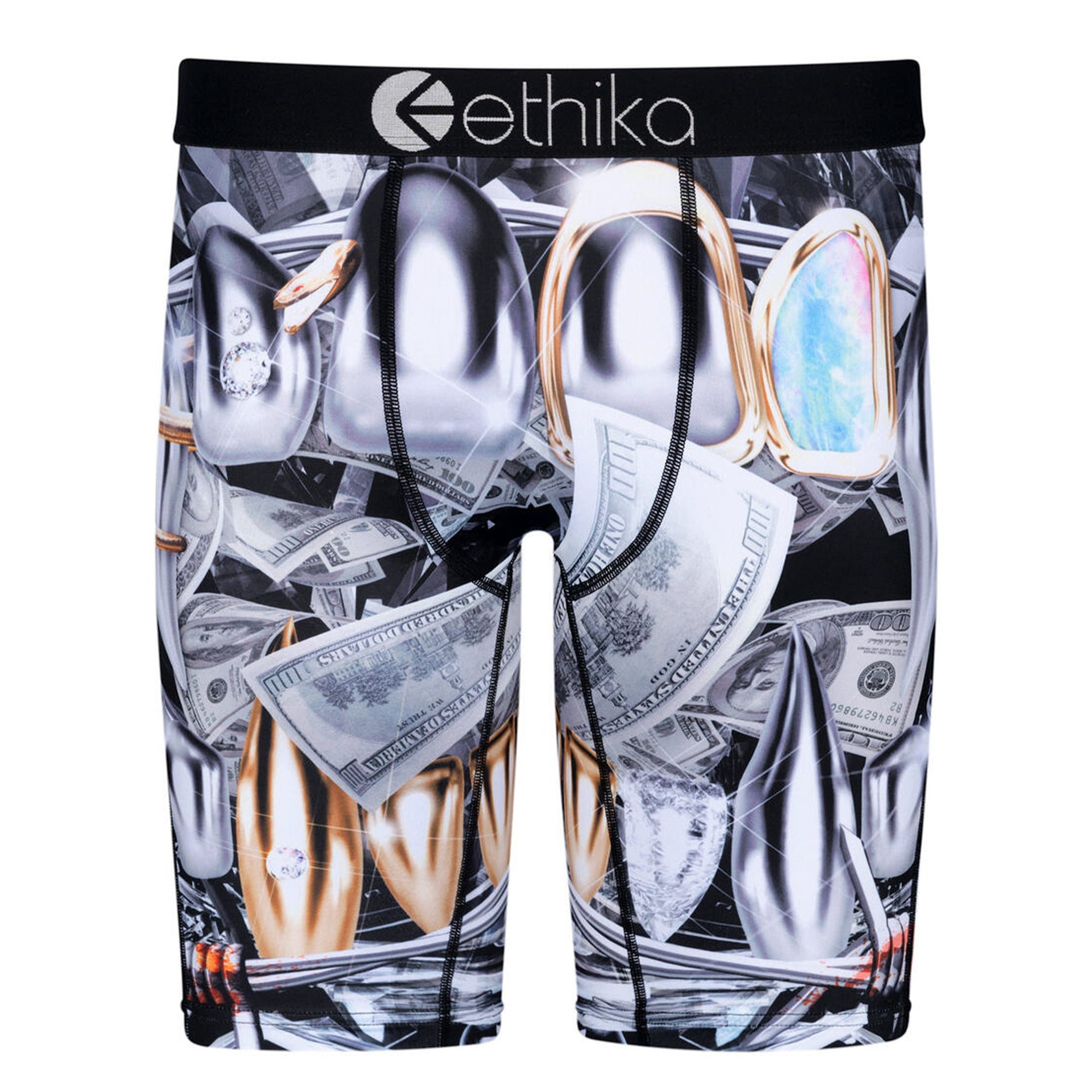 Ethika Men Cash Talks Boxer (Black Silver)-Black Silver-Small-Nexus Clothing