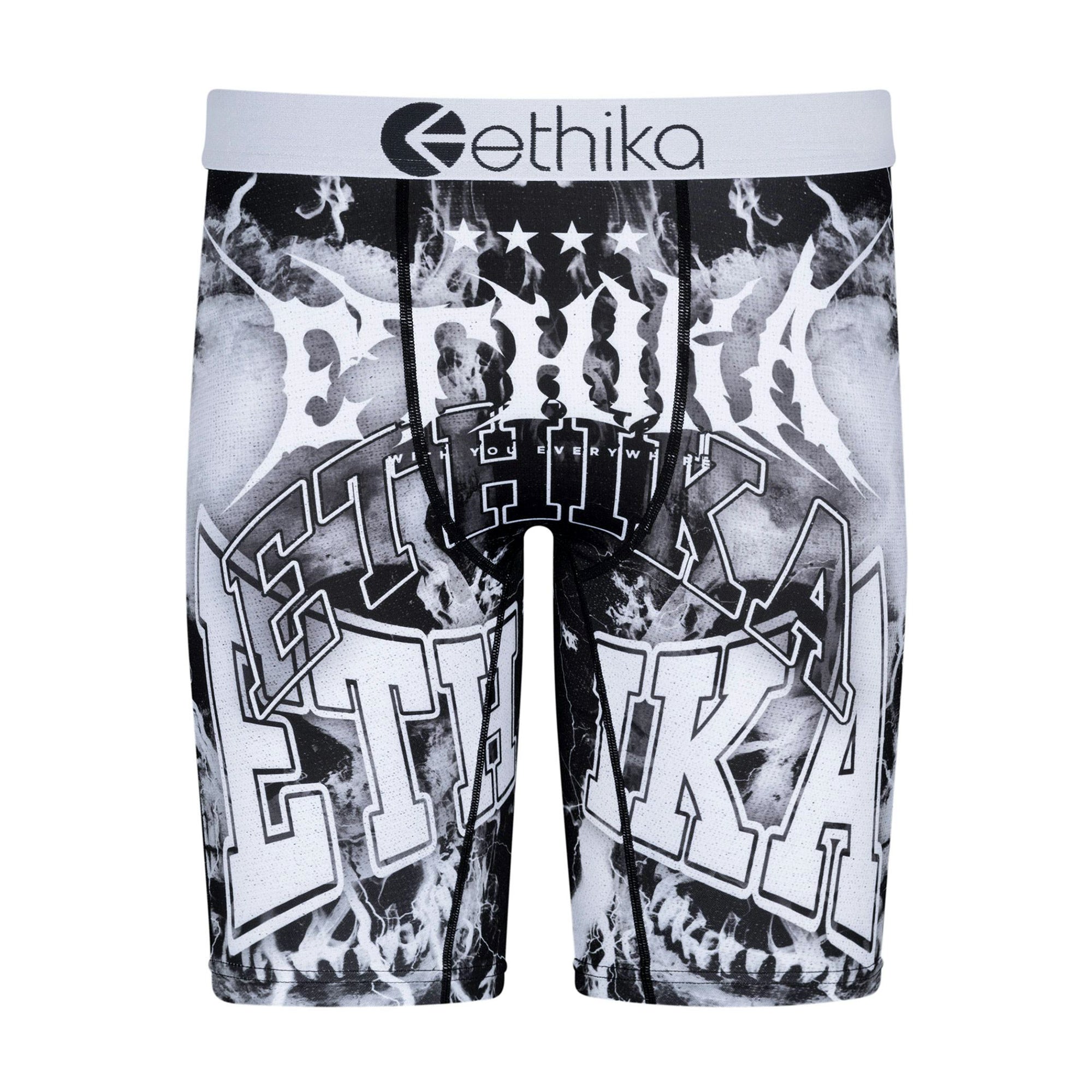 Ethika Men Skull Shocker Boxer (Black White)-Black White-Small-Nexus Clothing