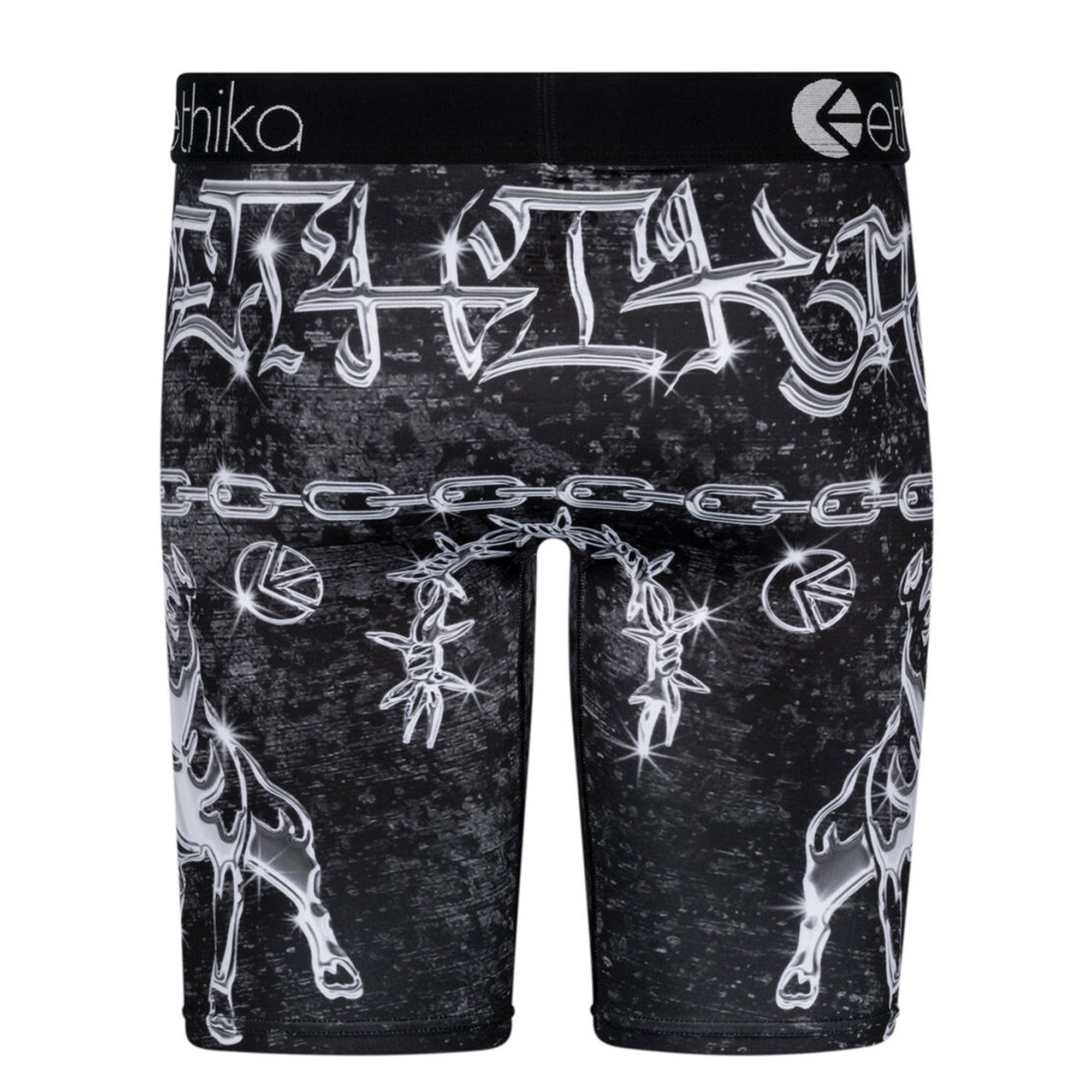 Ethika Men Tuff Dawg Boxer (Black Silver)-Nexus Clothing