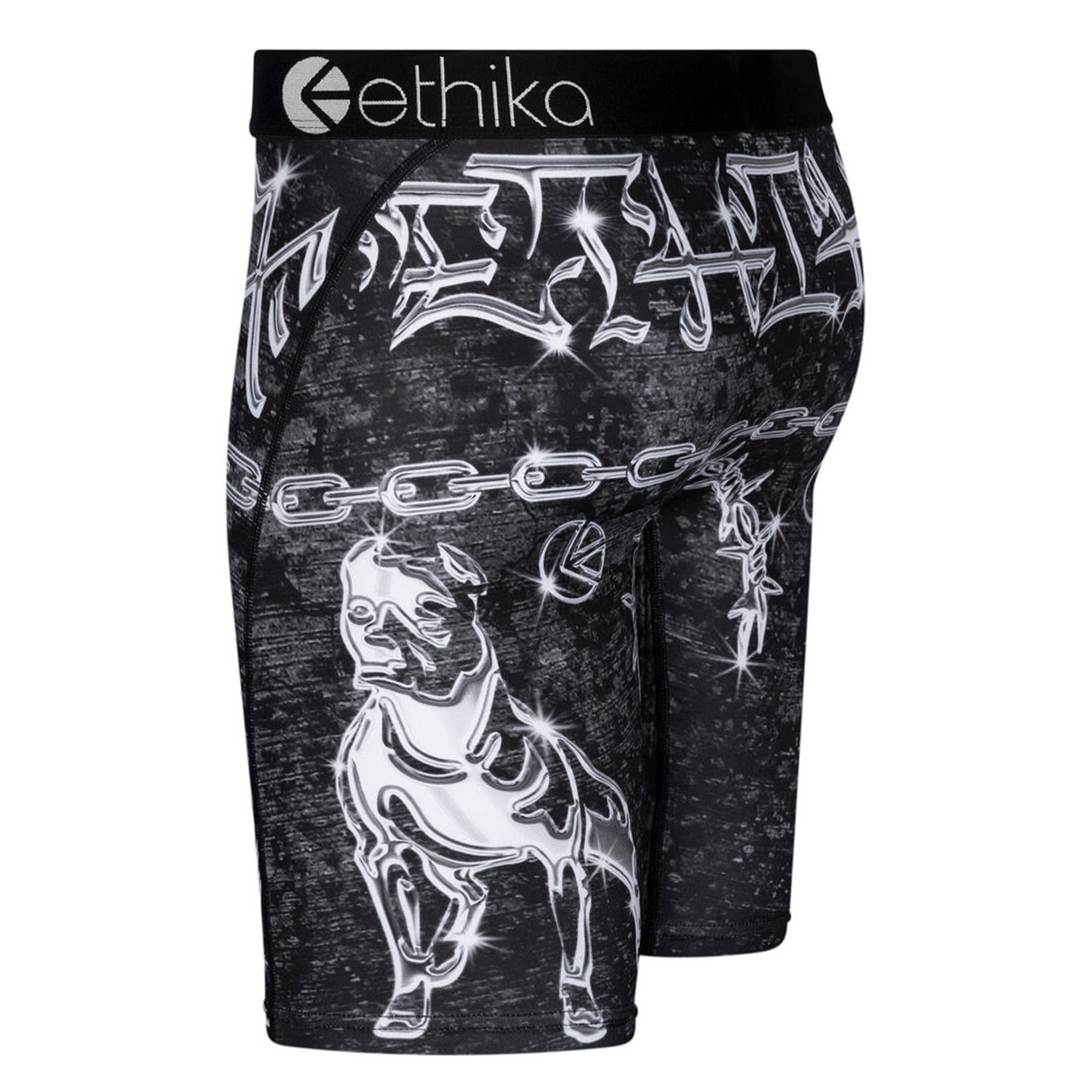 Ethika Men Tuff Dawg Boxer (Black Silver)-Nexus Clothing