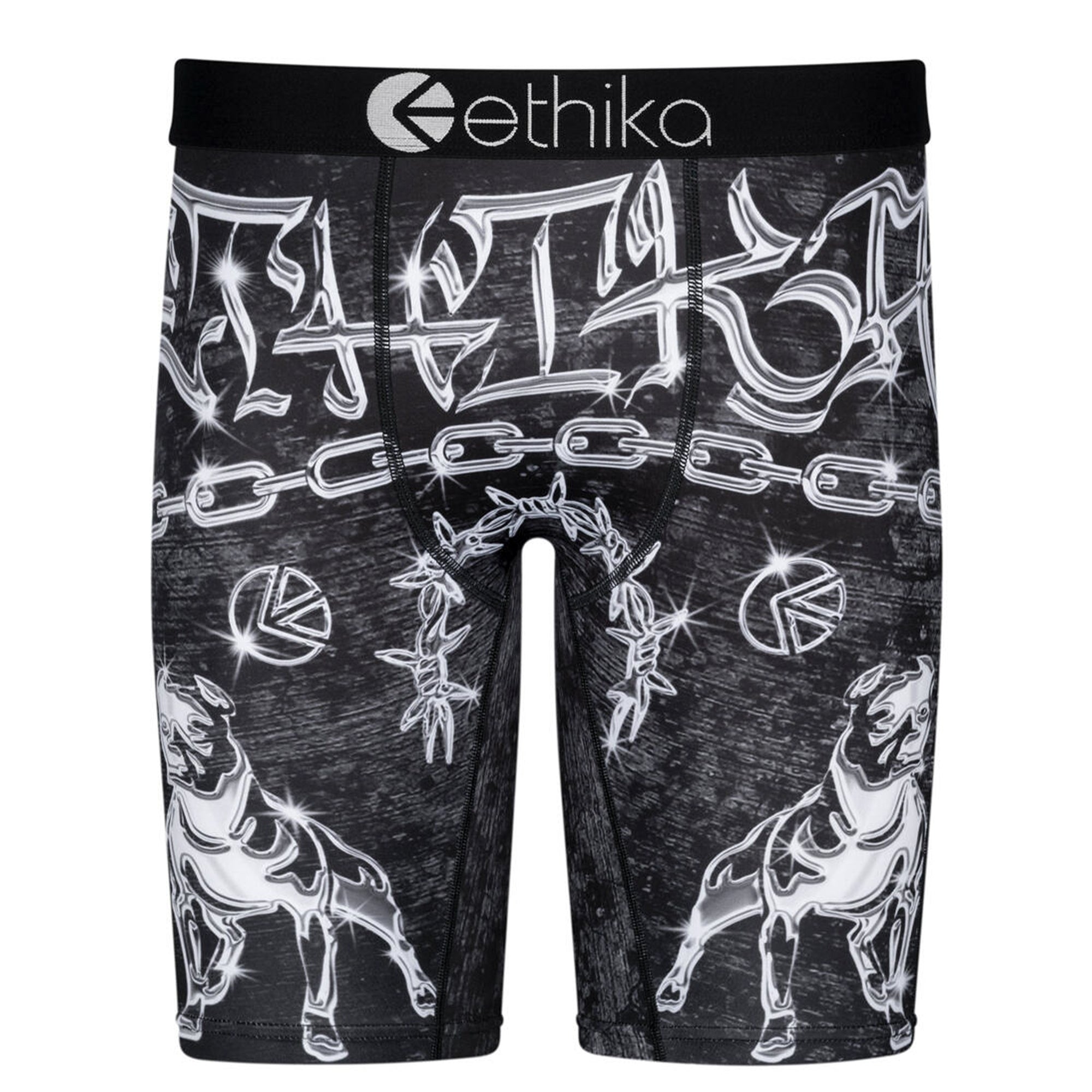 Ethika Men Tuff Dawg Boxer (Black Silver)-Black Silver-Small-Nexus Clothing