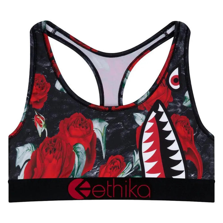 Ethika Women BMR Rose Drip Sports Bra-Red Black-Small-Nexus Clothing