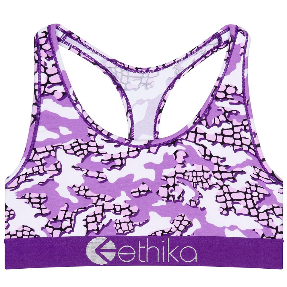 Ethika Women Camo Snake Sports Bra-Purple-Small-Nexus Clothing