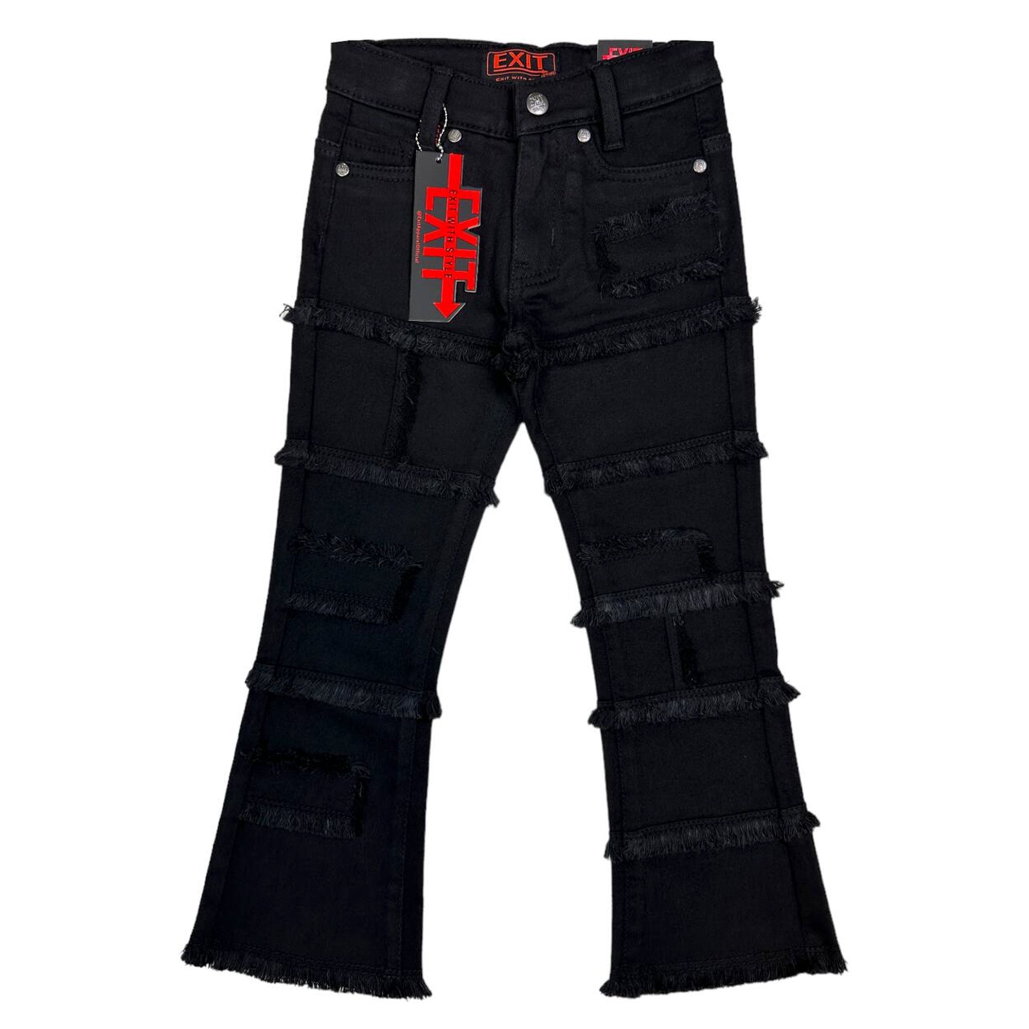 Exit Apparel Boys Designer Jeans (Black)-Black-8-Nexus Clothing