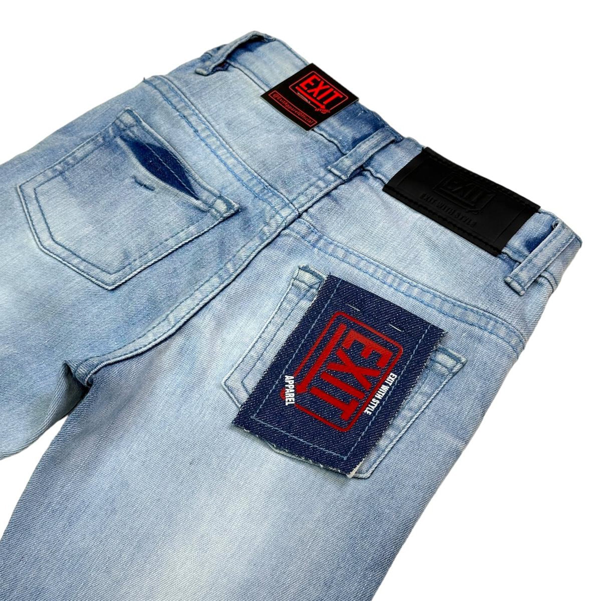 Exit Apparel Boys Stacked Jeans (Gray)-Nexus Clothing