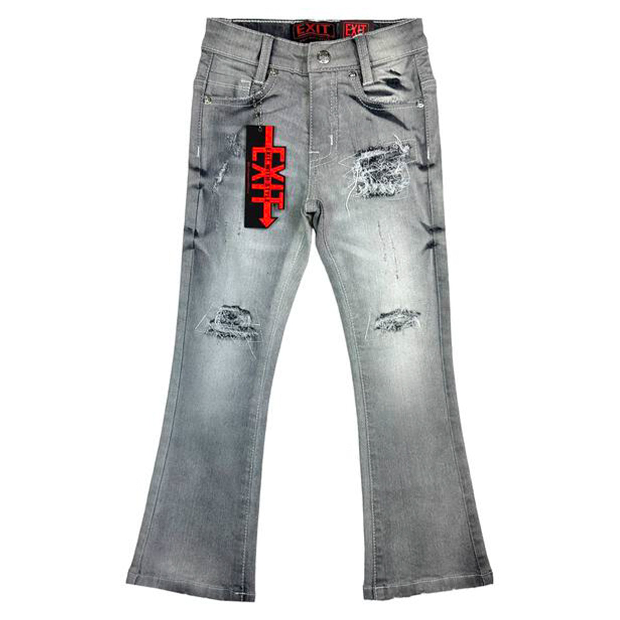 Exit Apparel Kids Distress Jeans (Grey)-Gray-2T-Nexus Clothing