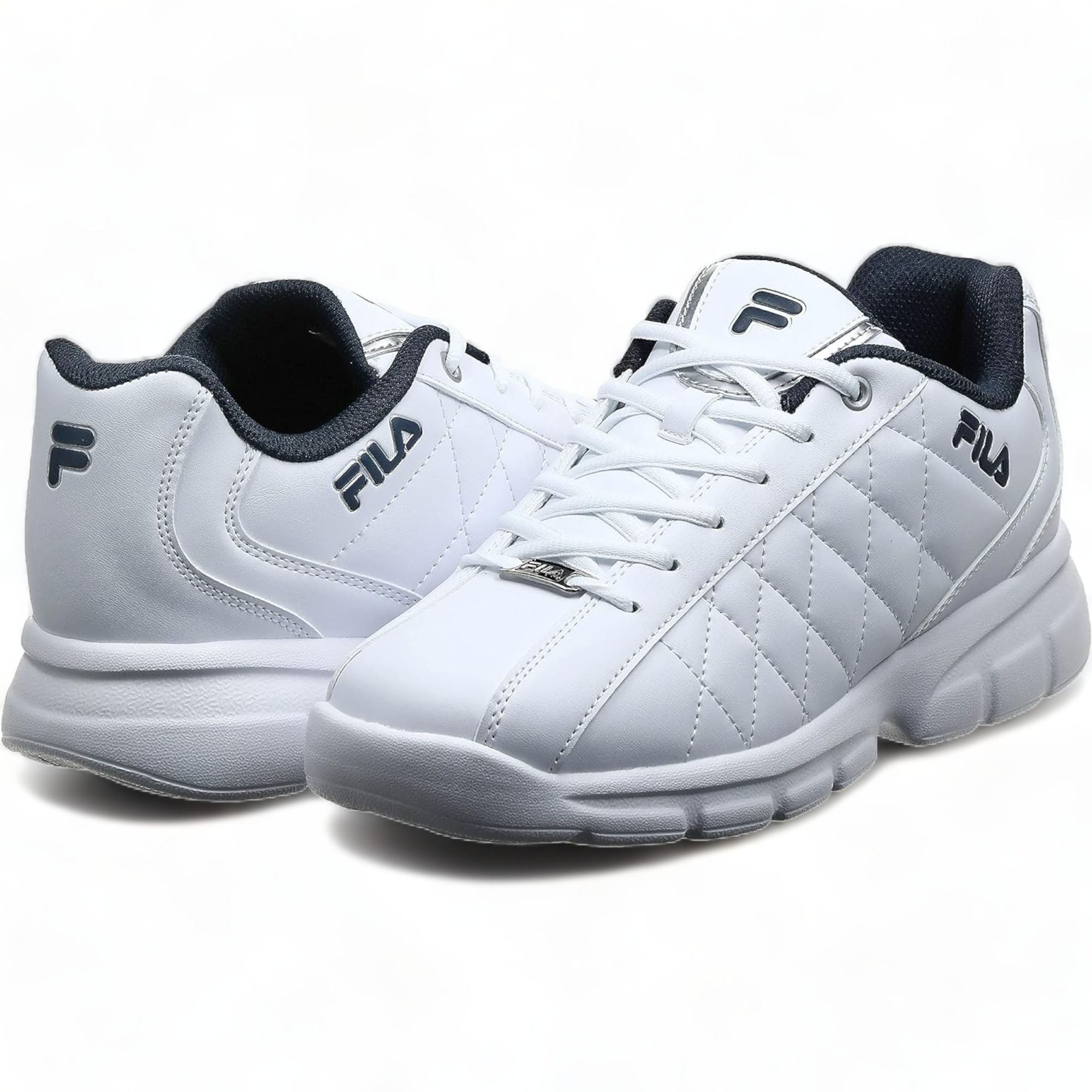 Fila Men's Fulcrum 3 Training Shoe (White)-White Navy-11.5-Nexus Clothing