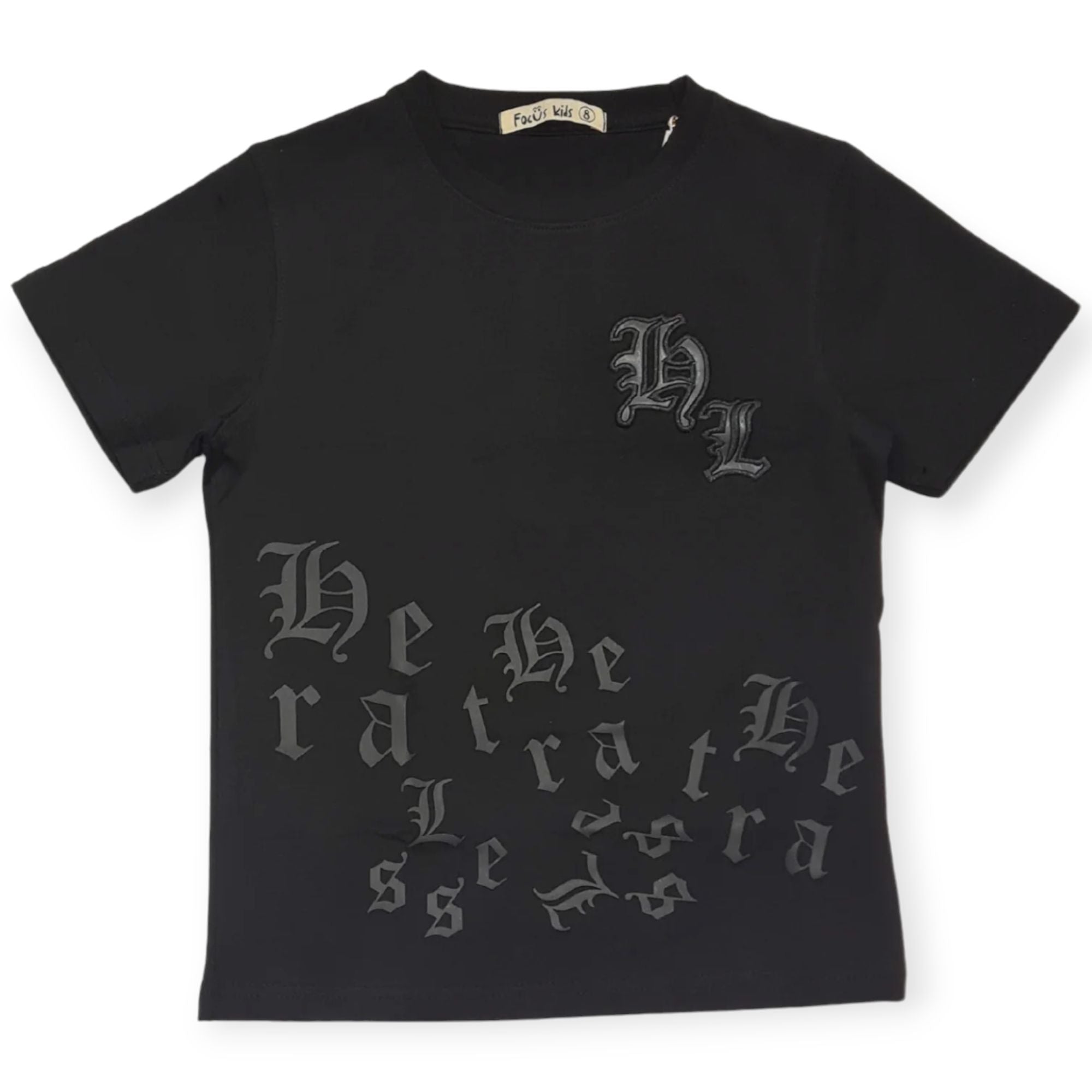 Focus Kids Heartless Applique Tee (Black)-Black-2T-Nexus Clothing