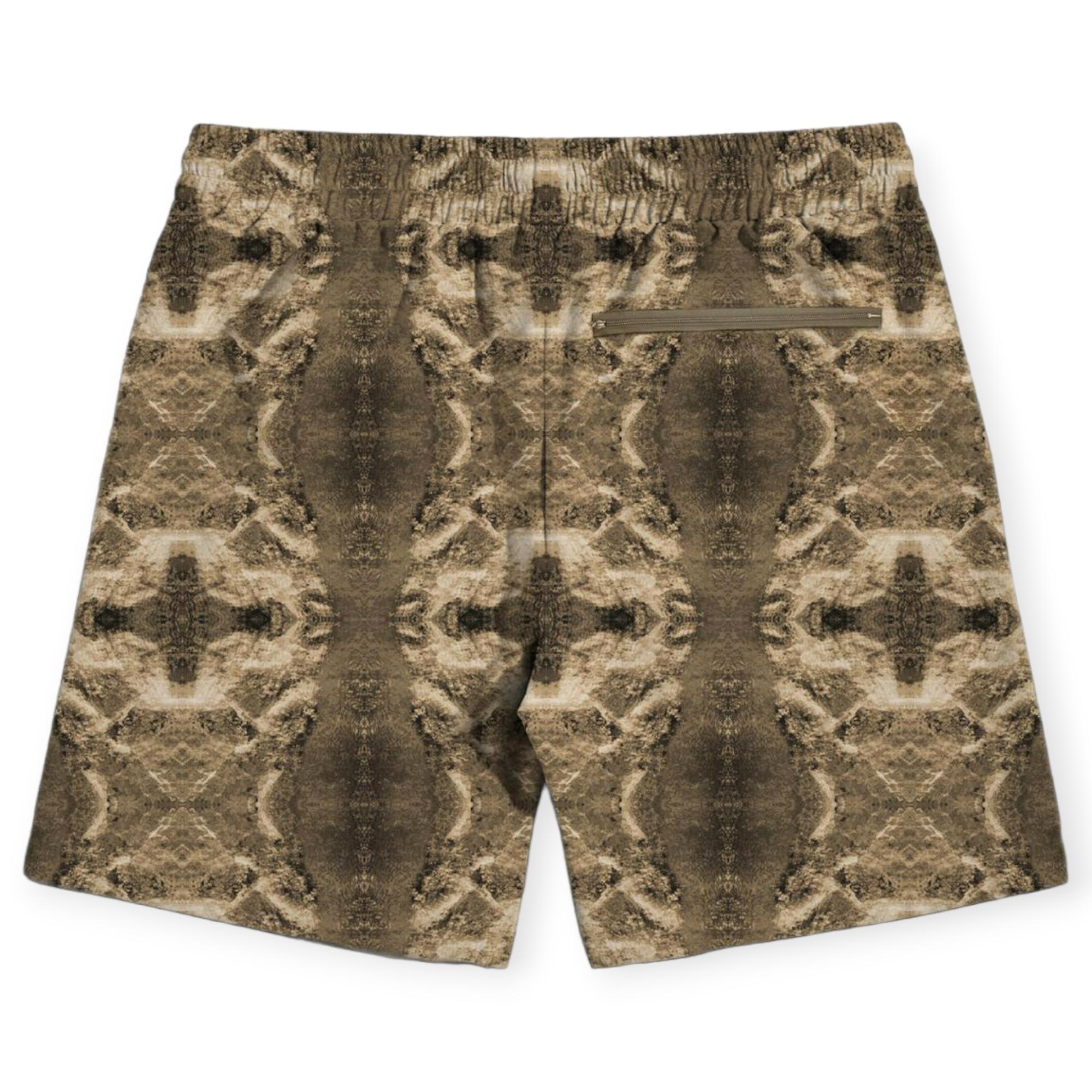 Gala Men Motif Shorts (Sepia)-Nexus Clothing