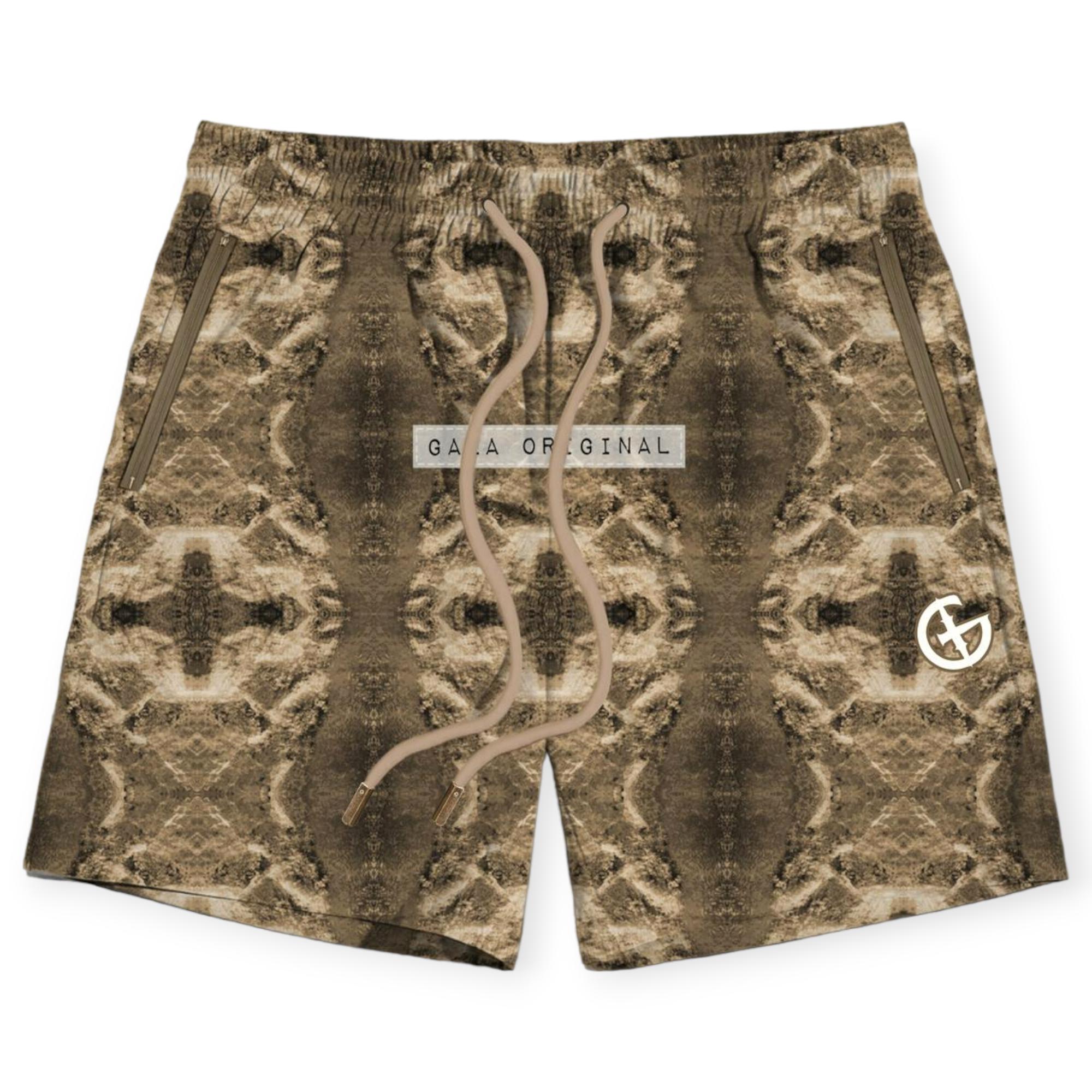 Gala Men Motif Shorts (Sepia)-Sepia-XX-Large-Nexus Clothing
