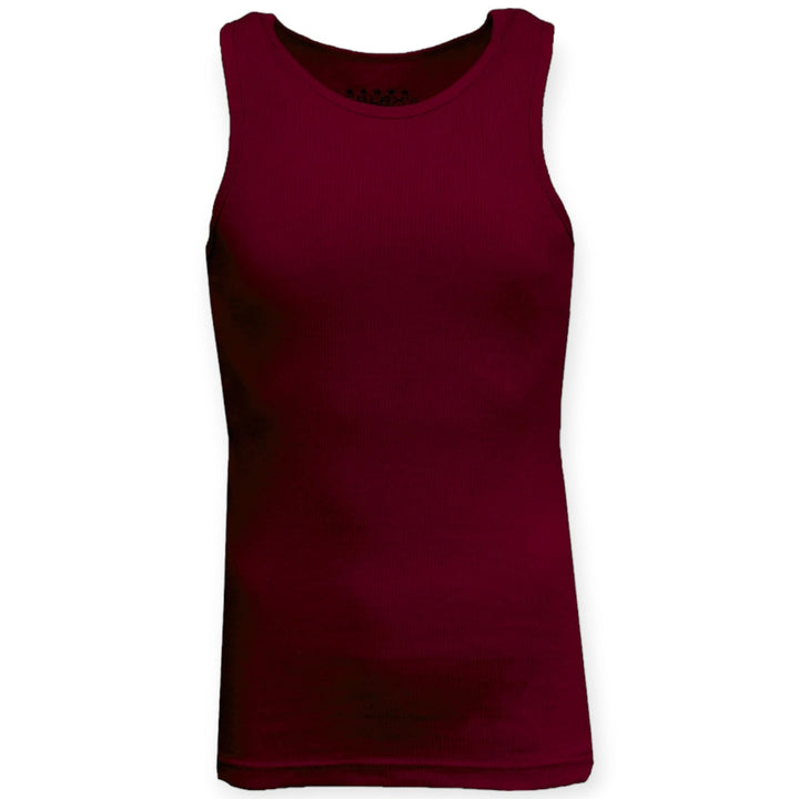 Galaxy by Harvic Men Ribbed Tank Top (Burgundy)-Burgundy-Small-Nexus Clothing