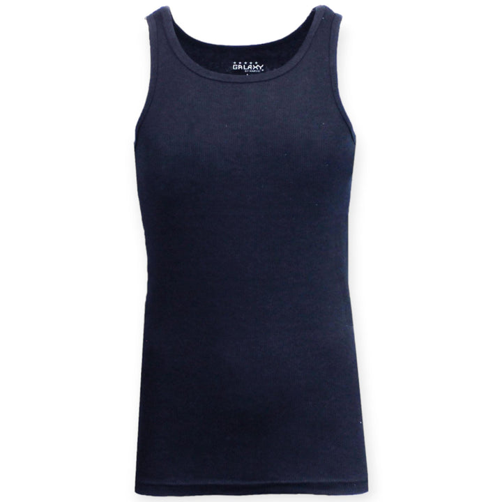 Galaxy by Harvic Men Ribbed Tank Top (Navy)-Navy-Small-Nexus Clothing