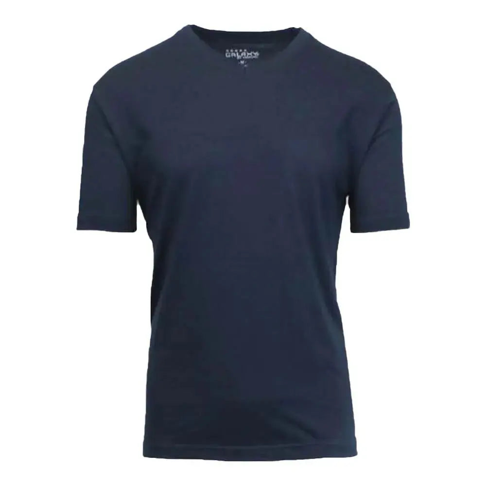 Galaxy by Harvic Men Solid Basic Plain Short Sleeve V-Neck Tees-Navy-Medium-Nexus Clothing