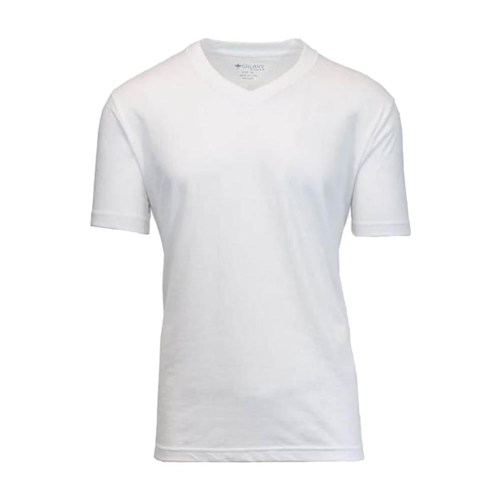 Galaxy by Harvic Men Solid Basic Plain Short Sleeve V-Neck Tees-White-Medium-Nexus Clothing