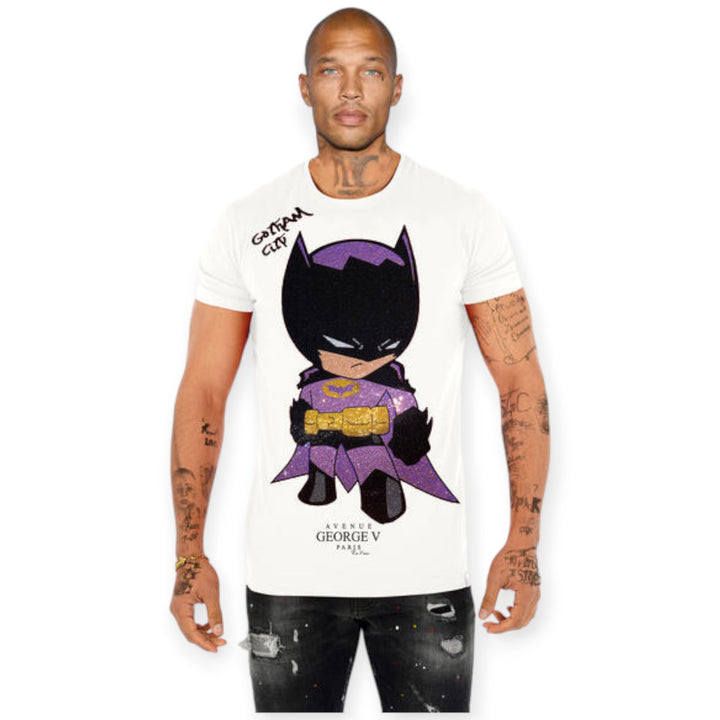 George V Men Batman T-Shirt(White)-White-Small-Nexus Clothing