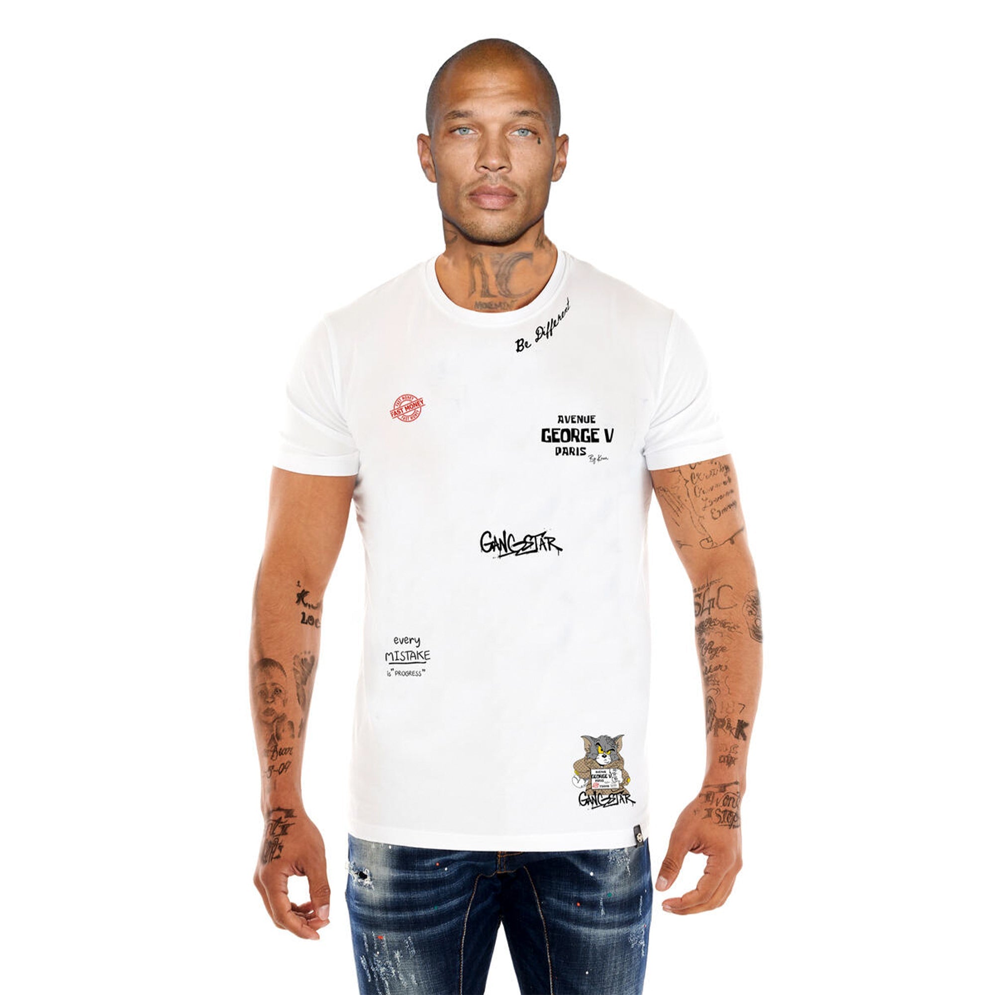 George V Men CG Jerry Tee (White)-White-Small-Nexus Clothing