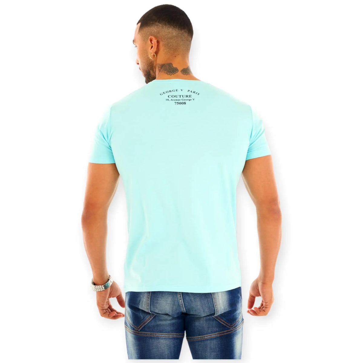 Tee-shirt À Manches Courtes Homme Selim BLEU KAPORAL Tee-shirt À Manches Courtes Homme Selim BLEU KAPORAL