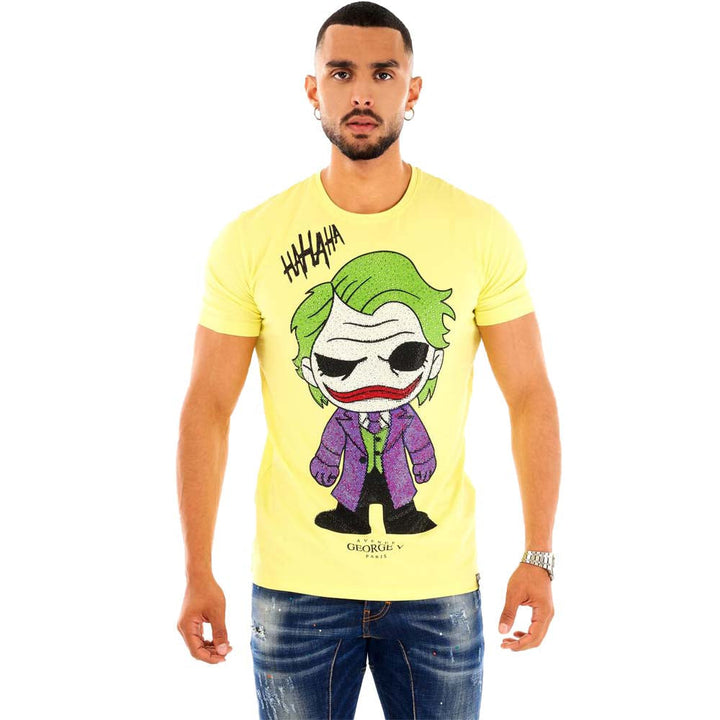 George V Men Crystal Joker T-Shirt (Yellow)-Yellow-Small-Nexus Clothing