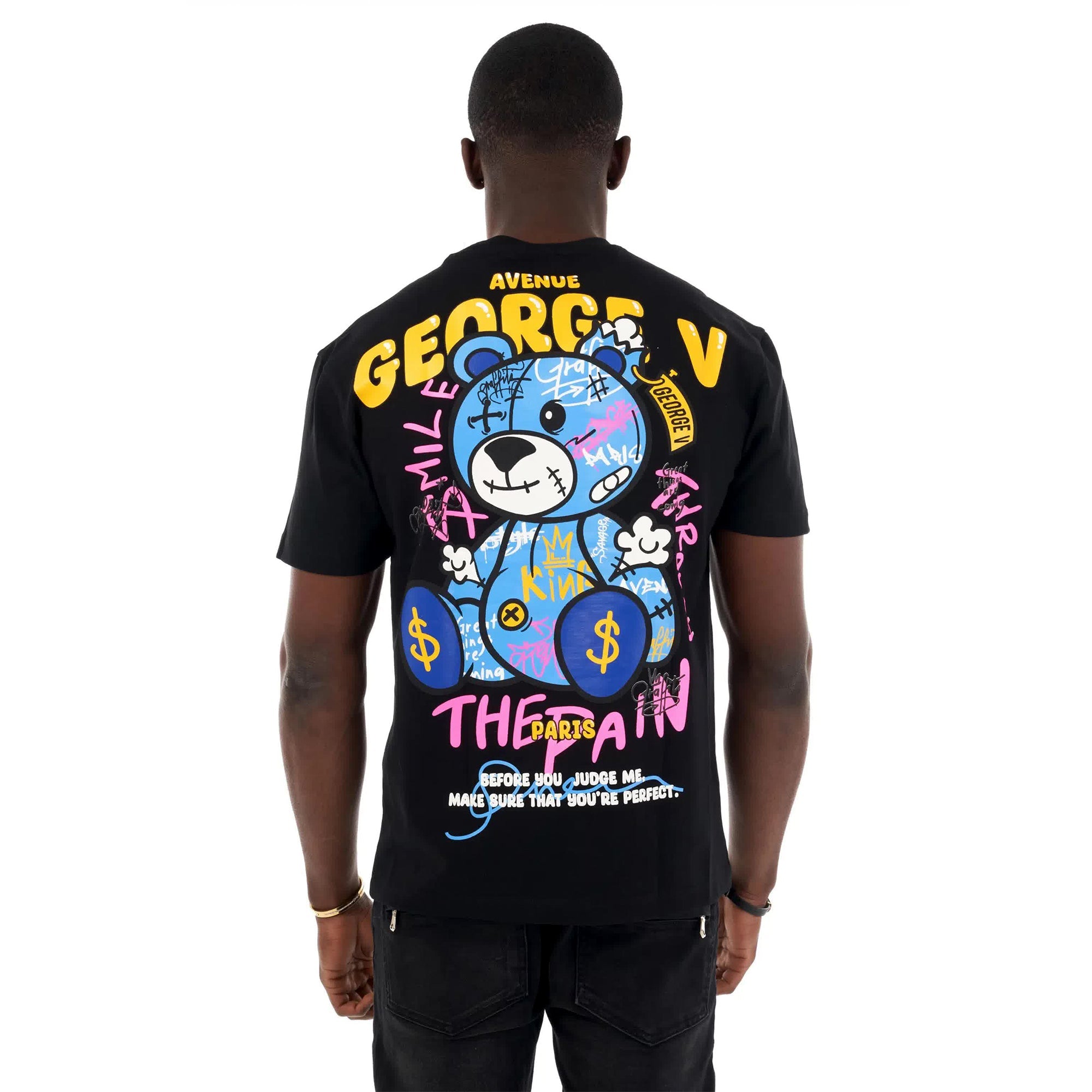 George V Men Graffiti Bear T-Shirt (Black)2