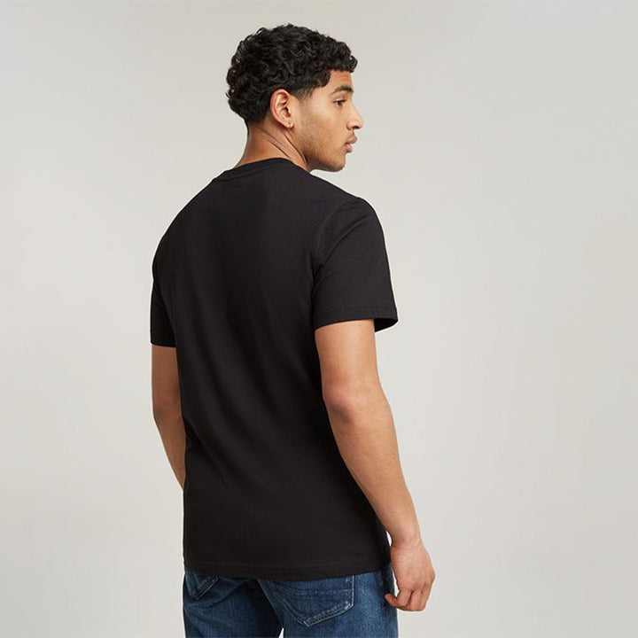 Gstar Men Burger Logo R T Tee (Dark Black)-Nexus Clothing