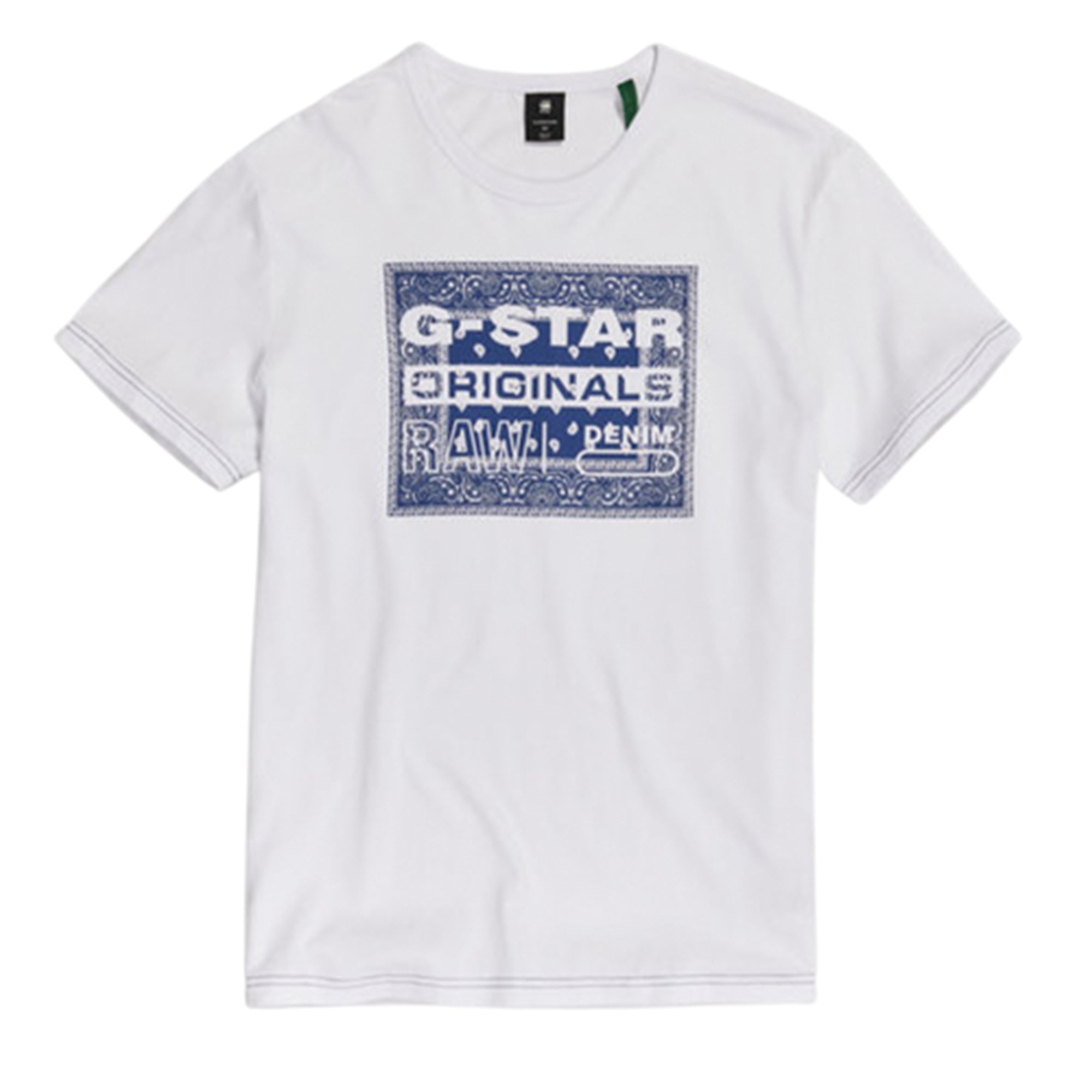 Gstar Raw Men Bandana T-Shirt (White)-White-XX-Large-Nexus Clothing