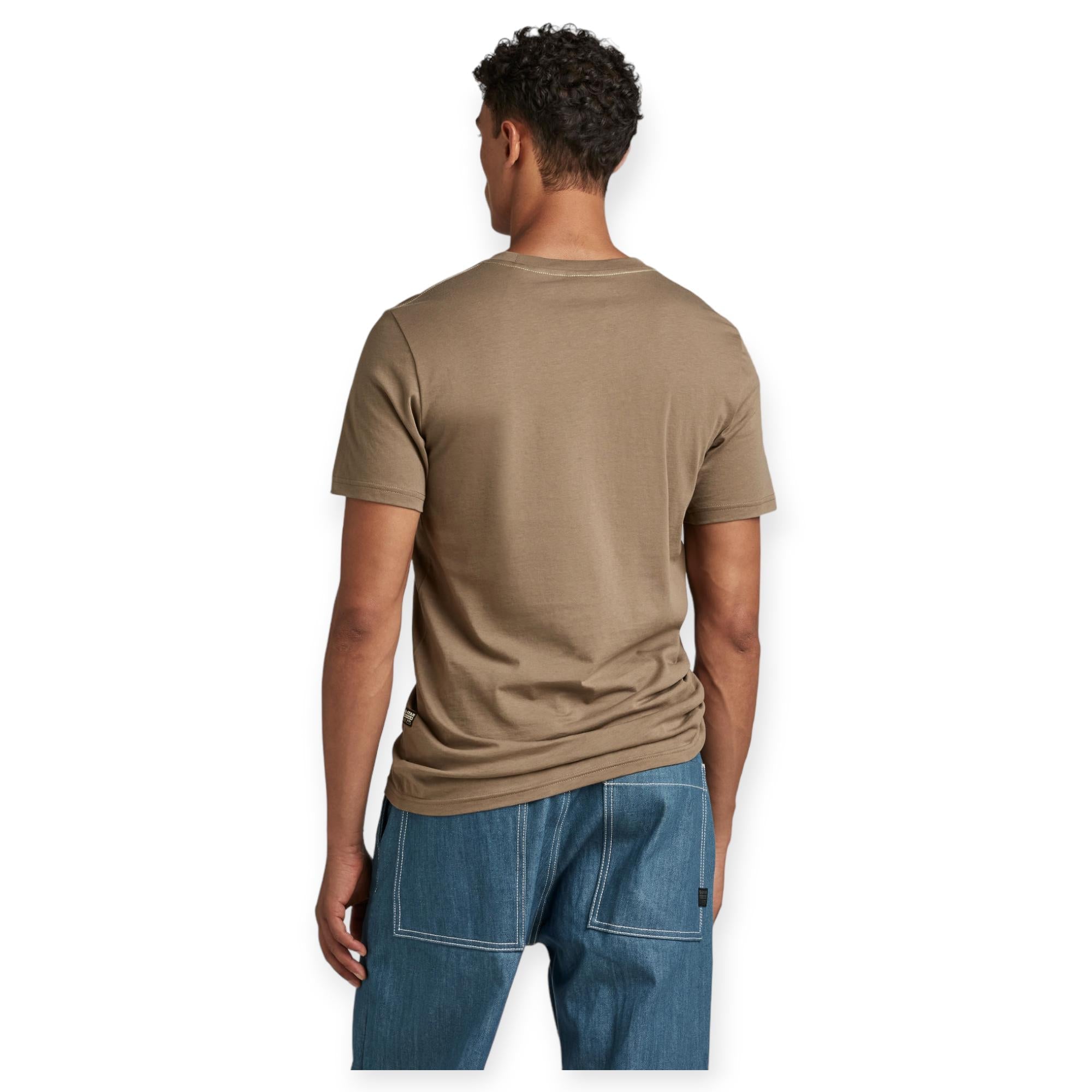 Gstar Raw Men Chest Graphic Slim T-Shirt (Deep Walnut)-Nexus Clothing