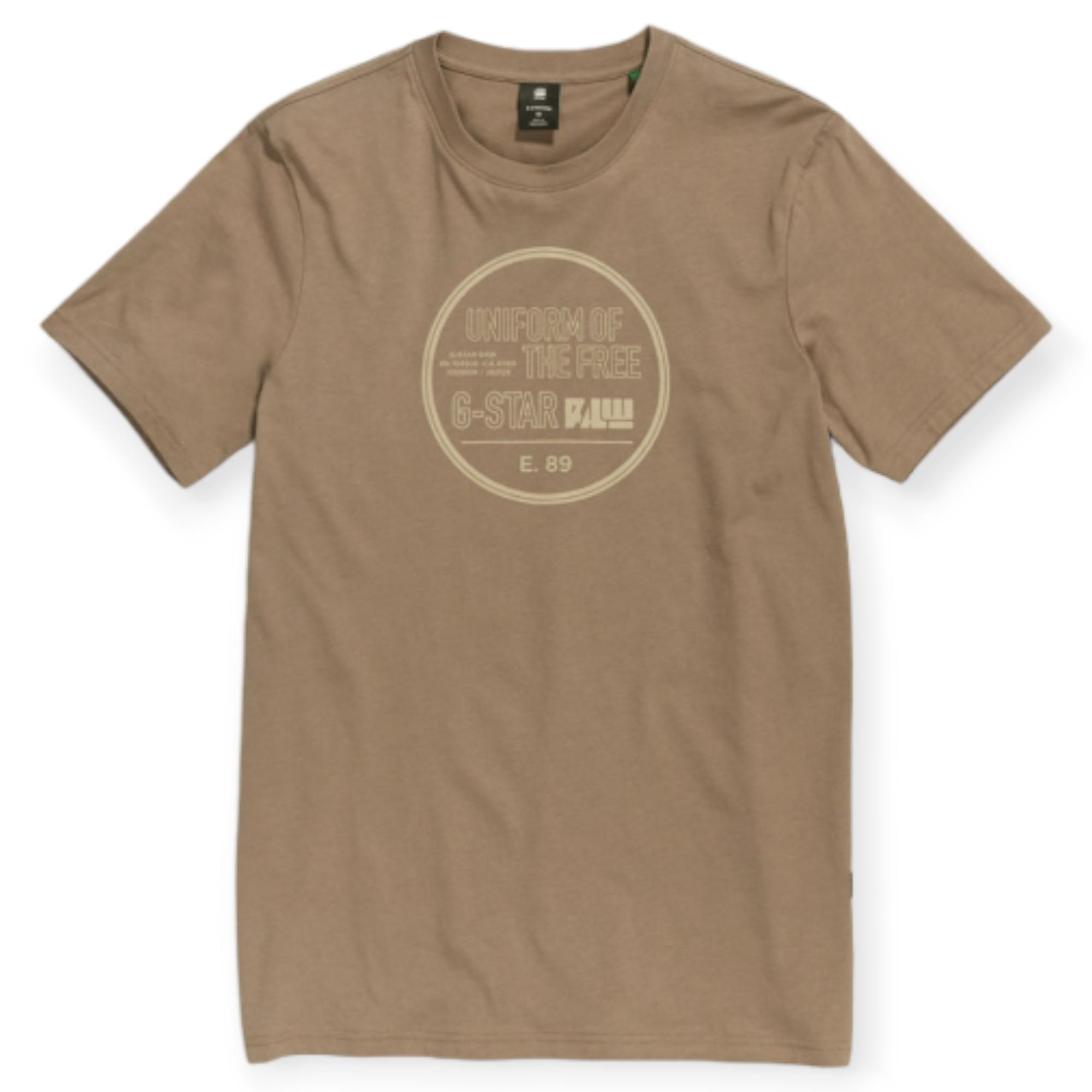 Gstar Raw Men Chest Graphic Slim T-Shirt (Deep Walnut)-Deep Walnut-X-Large-Nexus Clothing