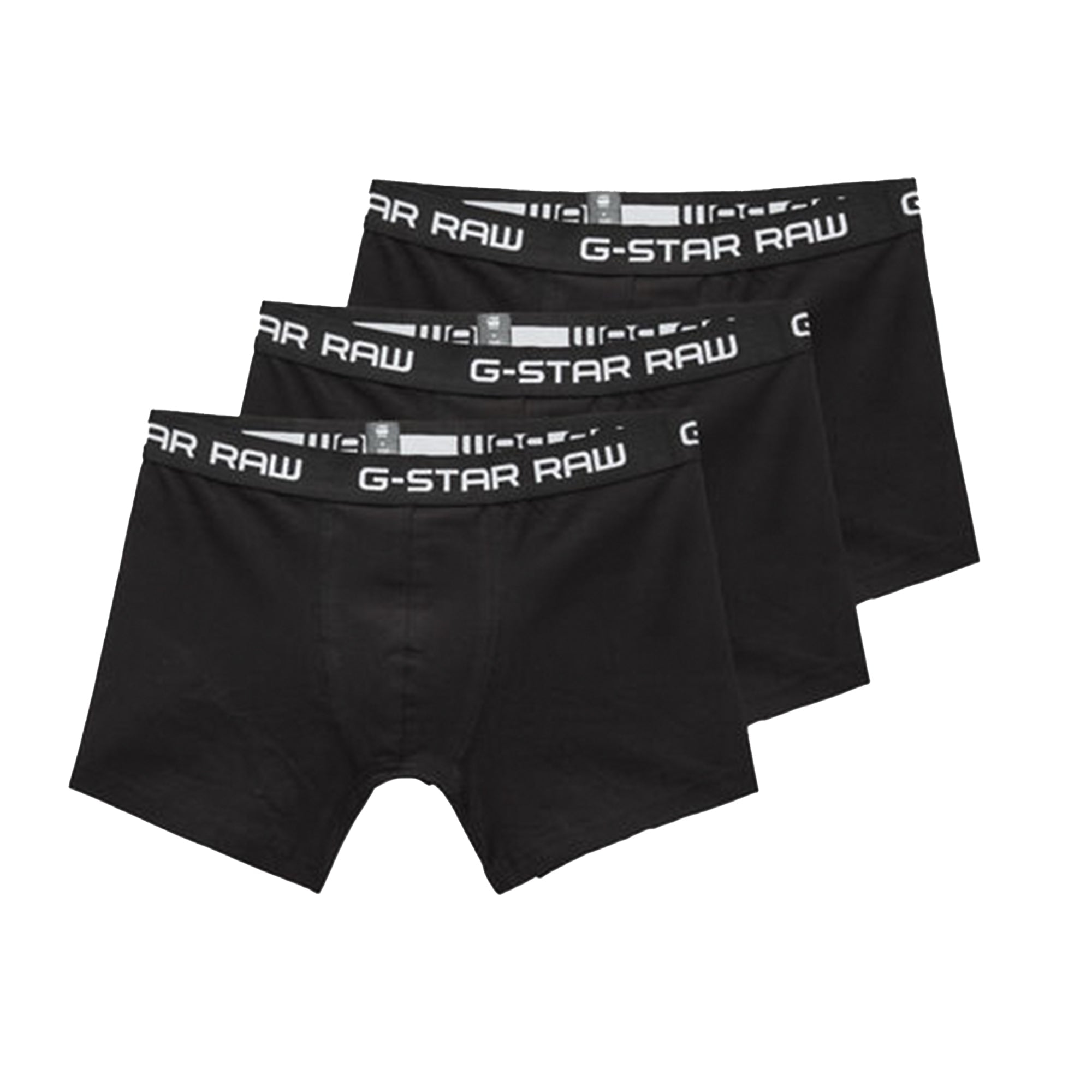 Gstar Raw Men Classic Trunks 3-Pack (Black)-All Black-Large-Nexus Clothing